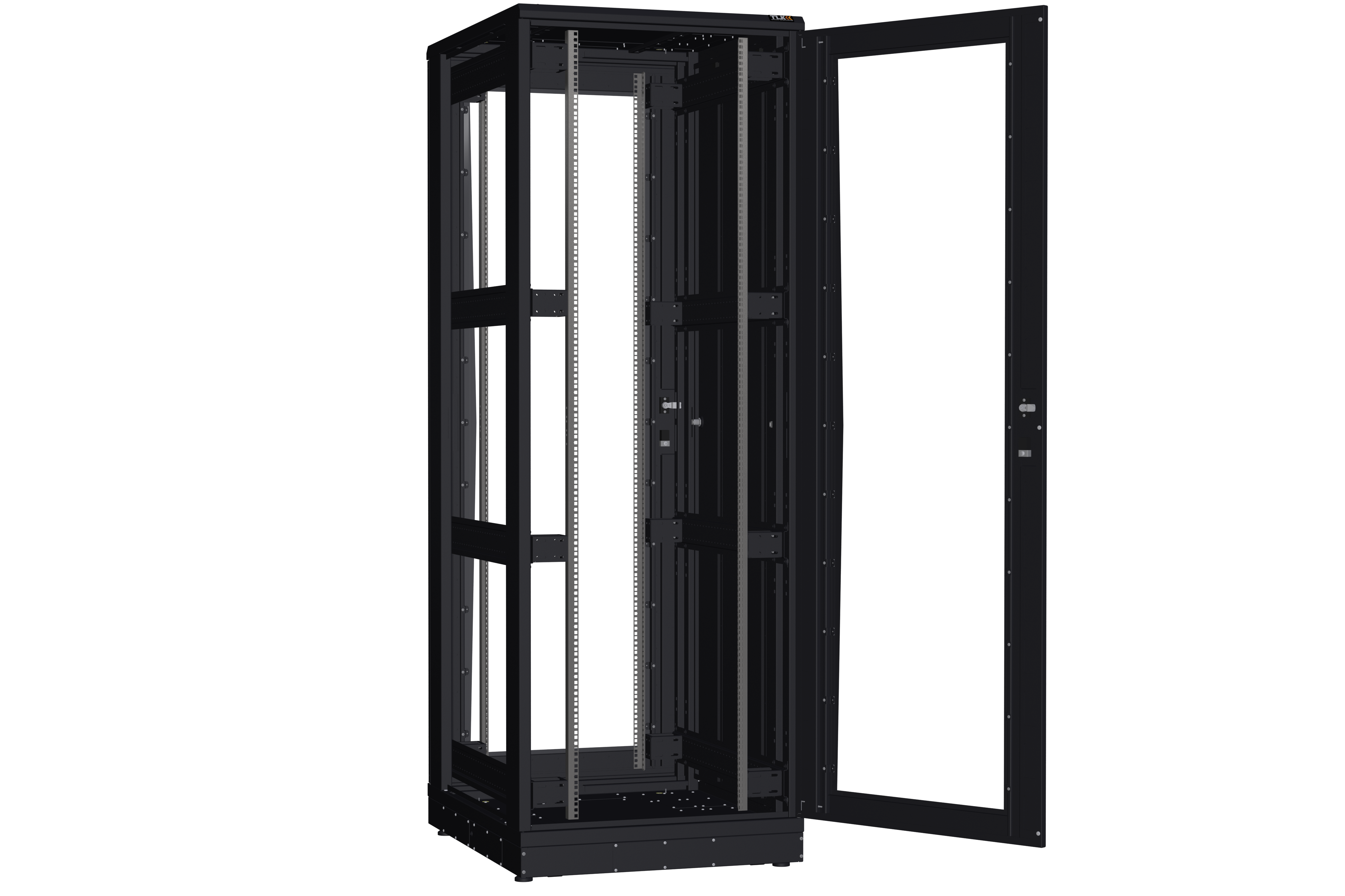 Напольный шкаф NIKOMAX серии TFR-R2 19", 47U, двери со стеклом, металлические стенки, Ш800хВ2232хГ1000мм, в разобранном виде, черный — фото