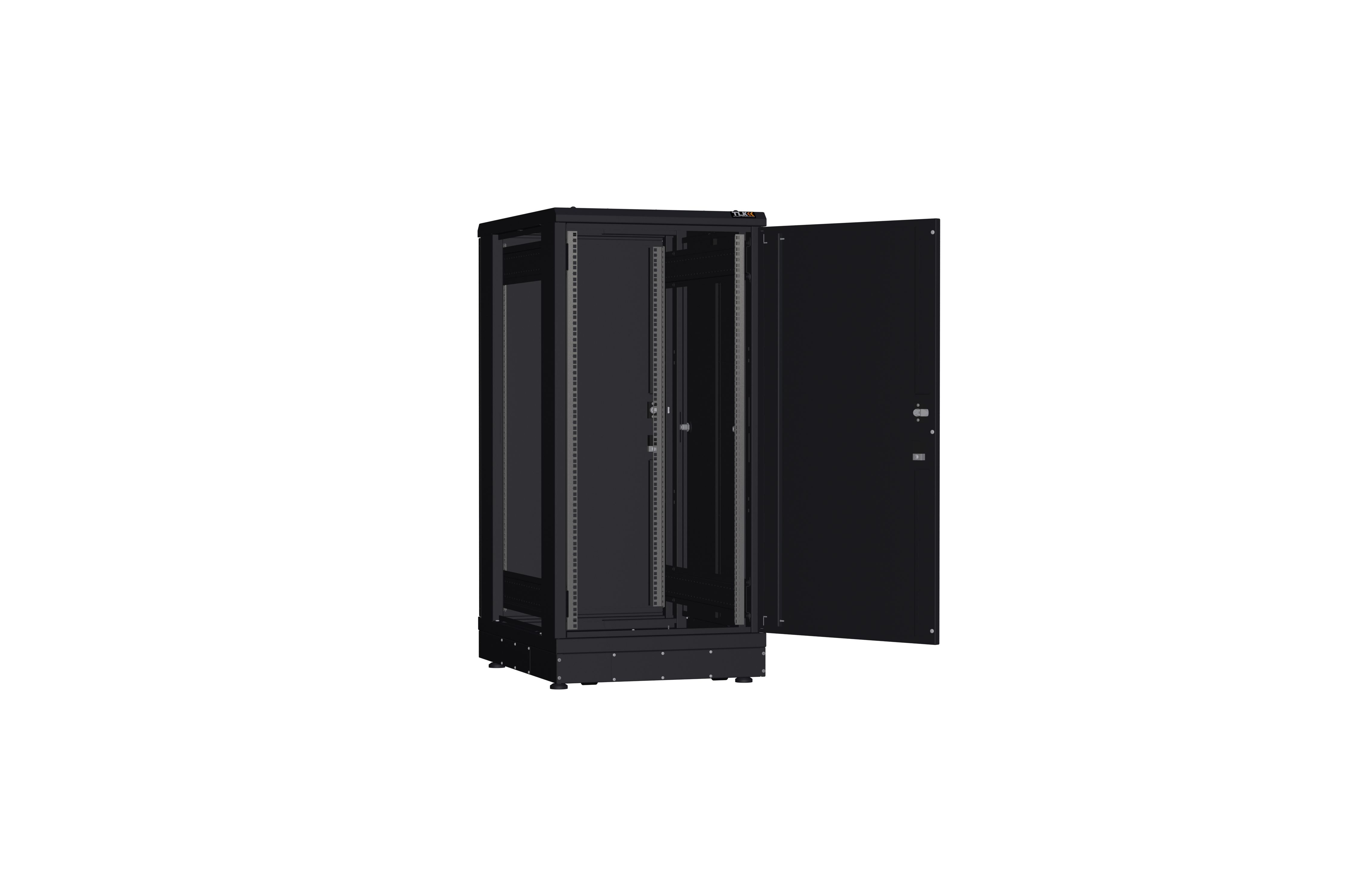 Напольный шкаф NIKOMAX серии TFR-R2 19", 24U, металлические двери, металлические стенки, Ш600хВ1280хГ800мм, в разобранном виде, черный — фото