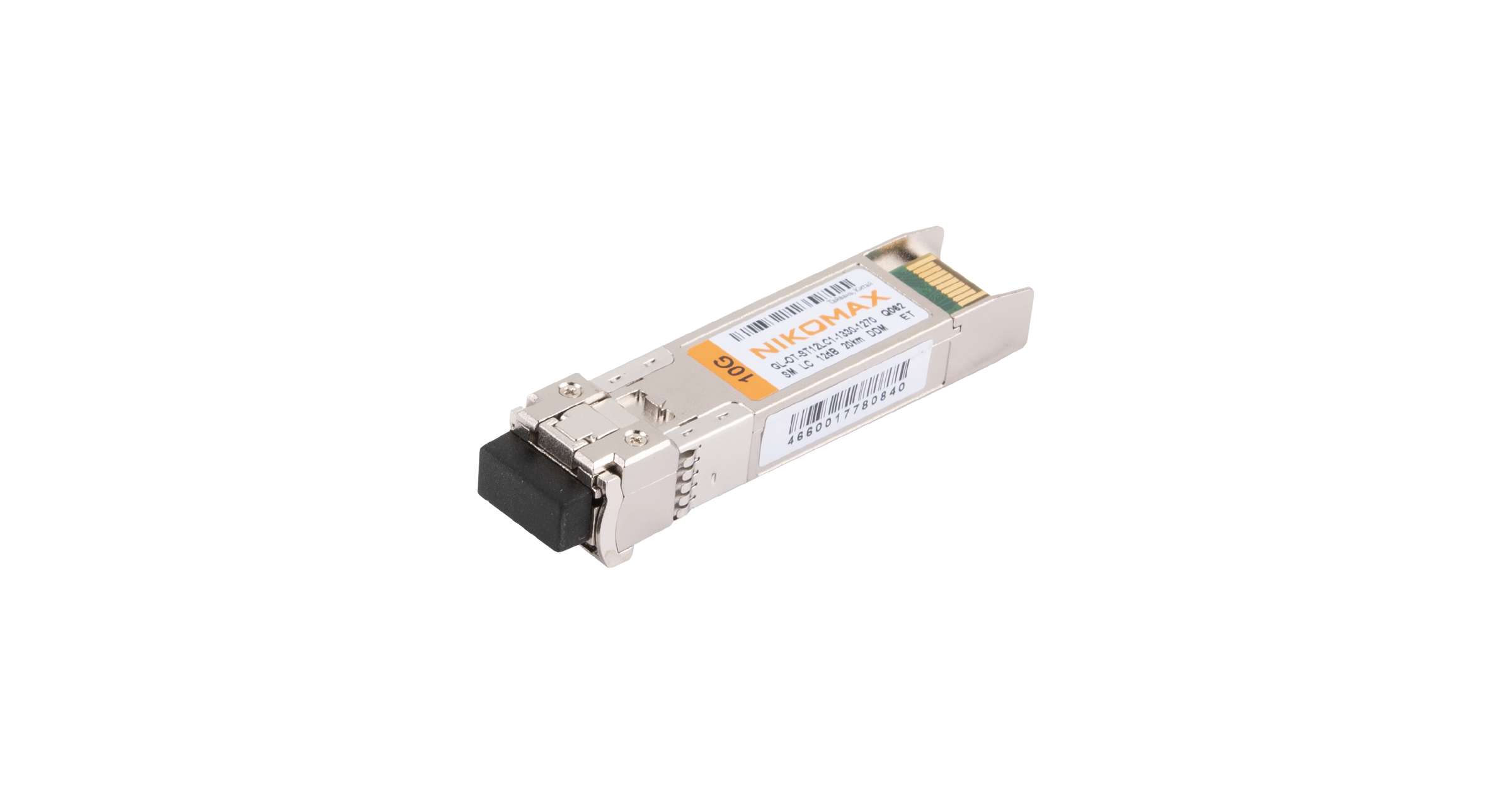 Модуль NIKOMAX SFP+, 10 Гбит/с, WDM, 1 ОВ, SM, 1xLC, Tx:1330/Rx:1270 нм, DDM, 12 дБ (до 20 км) — фото
