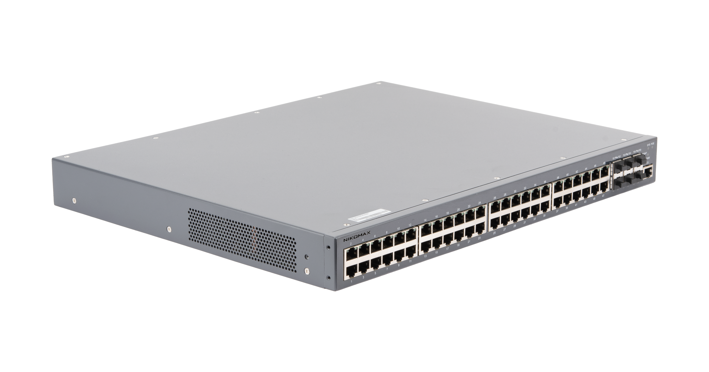 Управляемый коммутатор L3 PoE NIKOMAX, Stack, 48*1Гбит/с PoE, 6*1/10Гбит/с SFP+, PoE 740Вт (2 БП) — фото