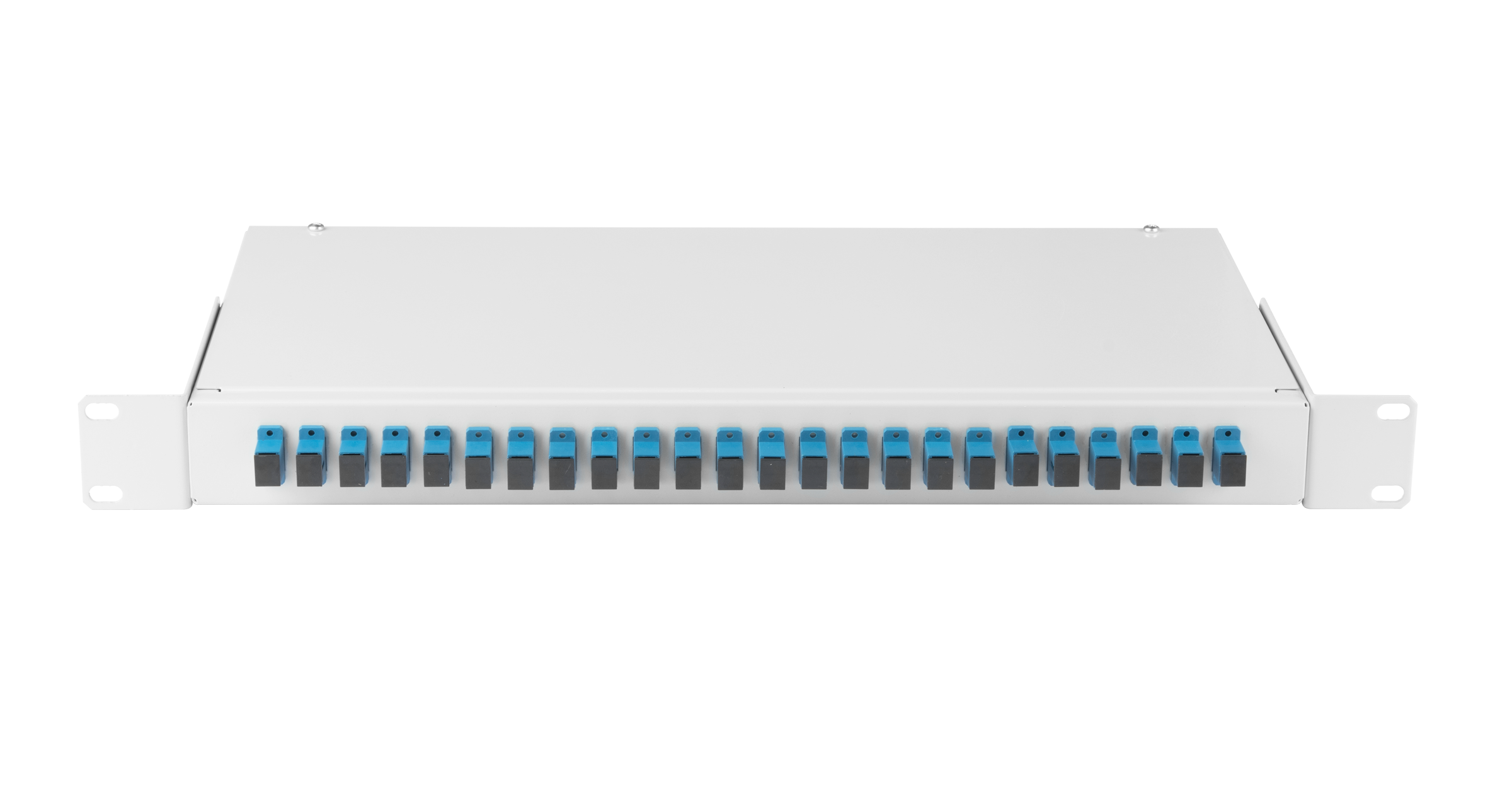 Оптический кросс NIKOMAX 19" Essential Line, 1U, укомплектованный на 24 порта SC/UPC (24 одинарных SC/UPC адаптера), SM 9/125 OS2, стальной, серый, в комплекте: адаптеры, монтажные шнуры 1м, сплайс-кассета с крышкой, гильзы