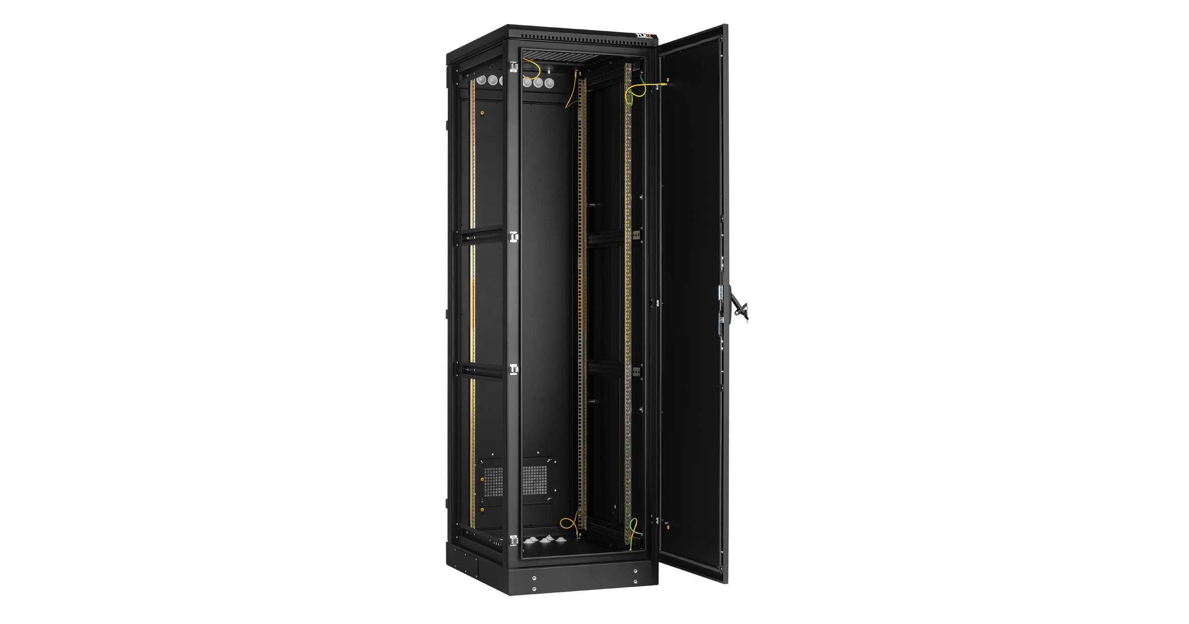 Напольный шкаф NIKOMAX 19", 42U, промышленный, цельнометаллические двери, степень защиты IP54, Ш600хВ2125хГ1000мм, черный. — фото
