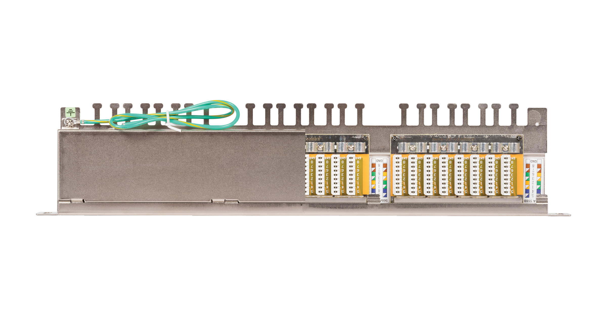 Коммутационная панель NIKOMAX 19", 0,5U, 24 порта, Кат.6 (Класс E), 250МГц, RJ45/8P8C, 110/KRONE, T568A/B, полный экран, с органайзером, металлик - гарантия: 5 лет расширенная / 25 лет системная — фото