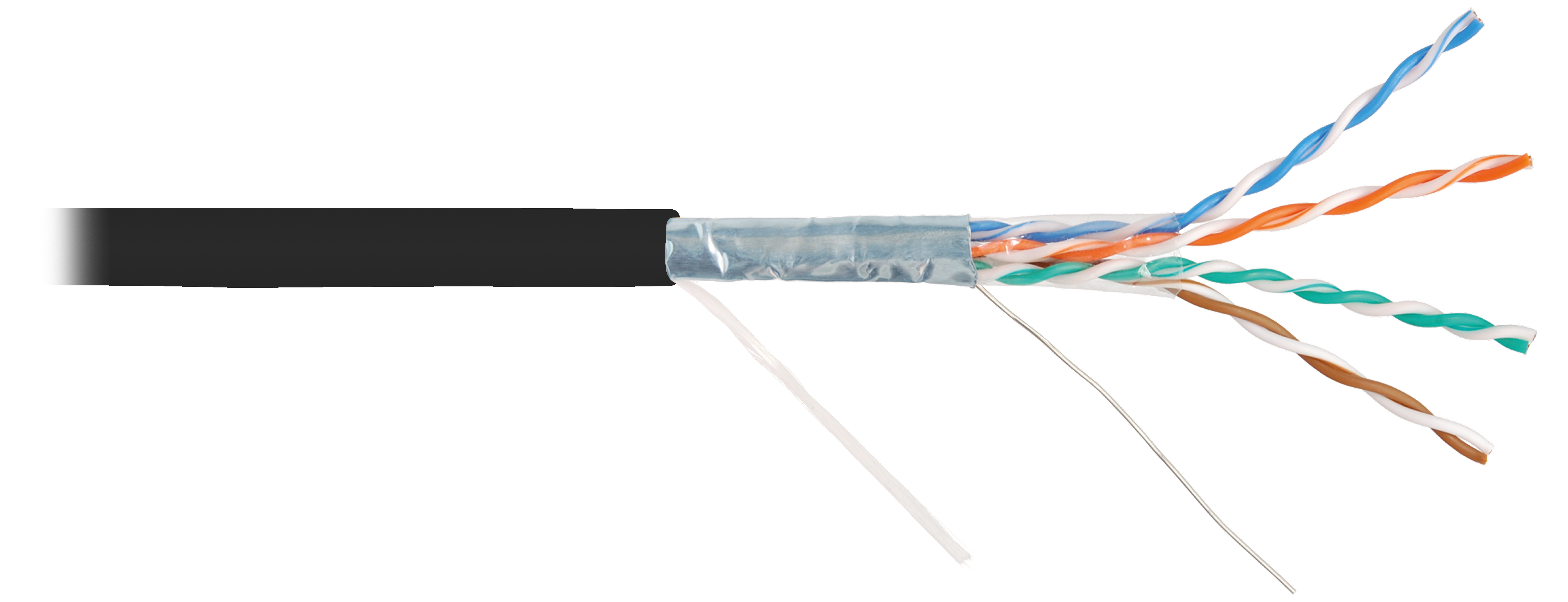 Кабель NIKOMAX F/UTP 4 пары, Кат.5e (Класс D), 100МГц, многожильный, BC (чистая медь), 26AWG (7х0,16мм), полимерный материал нг(A)-HF, внутренний, черный, 100м - гарантия: 1 год