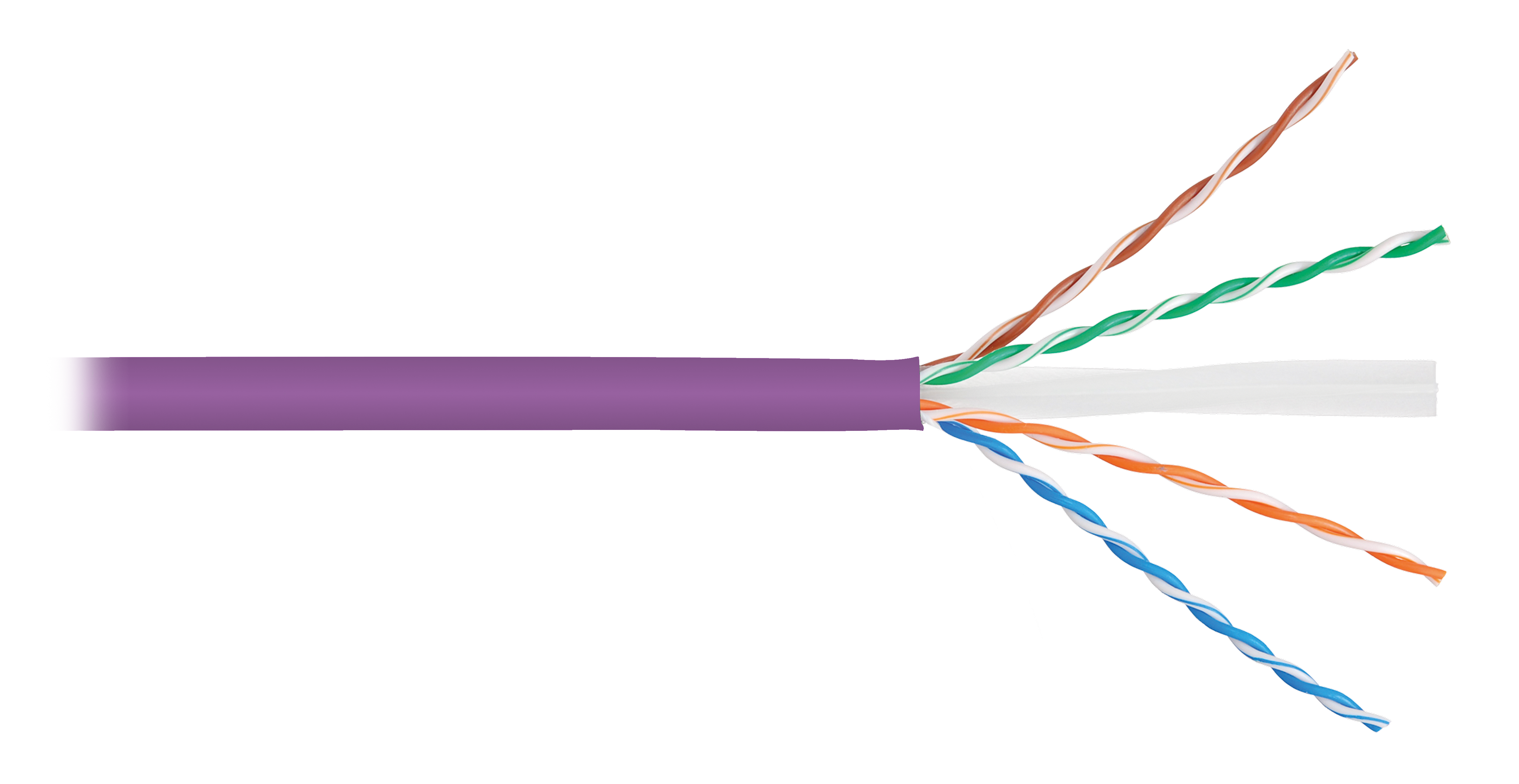 Кабель NIKOMAX U/UTP 4 пары, Кат.6 (Класс E), 250Мгц, многожильный, BC (чистая медь), 24AWG (7х0,18мм), полимерный материал нг(A)-HF, внутренний, фиолетовый, 100м - гарантия: 1 год