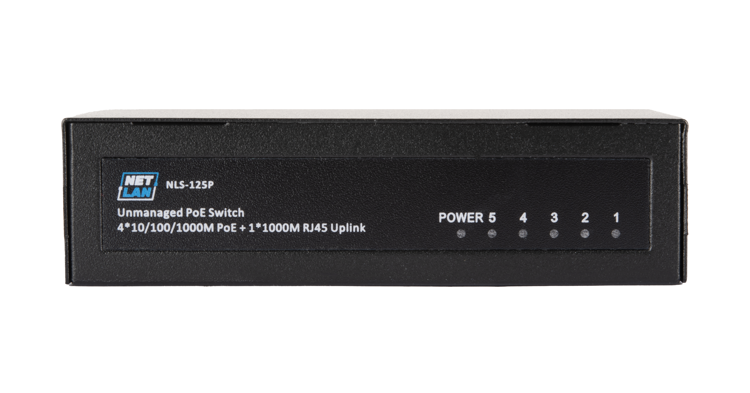 Коммутатор NETLAN, неуправляемый, 4*10/100/1000Мбит/с PoE (af/at), 1*10/100/1000Мбит/с RJ45, 1* DC52V/0.92A, PoE бюджет 48W — фото