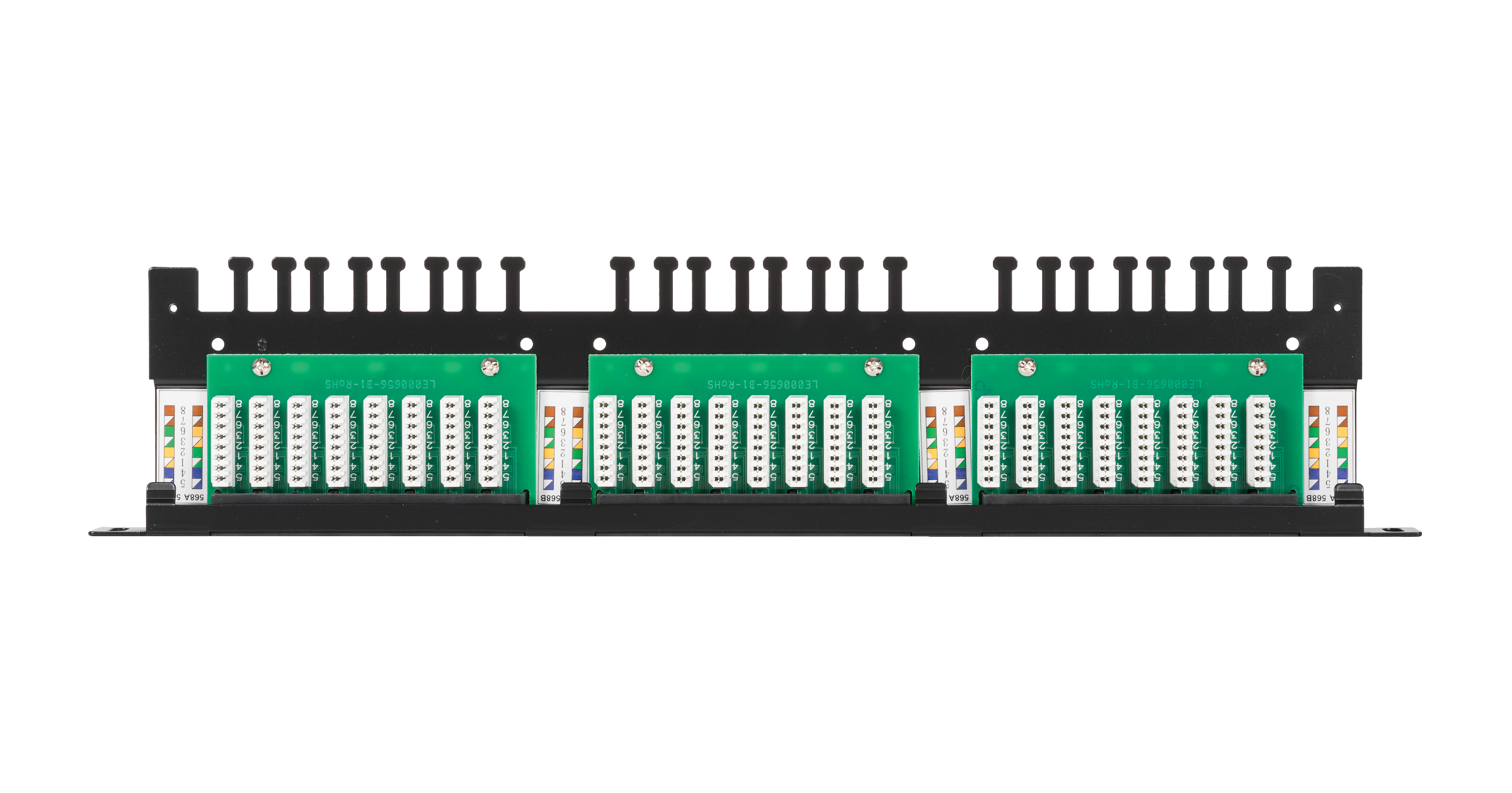 Коммутационная панель NIKOMAX 19", 0,5U, 24 порта, Кат.5e (Класс D), 100МГц, RJ45/8P8C, 110/KRONE, T568A/B, неэкранированная, с органайзером, черная - гарантия: 5 лет расширенная / 25 лет системная — фото