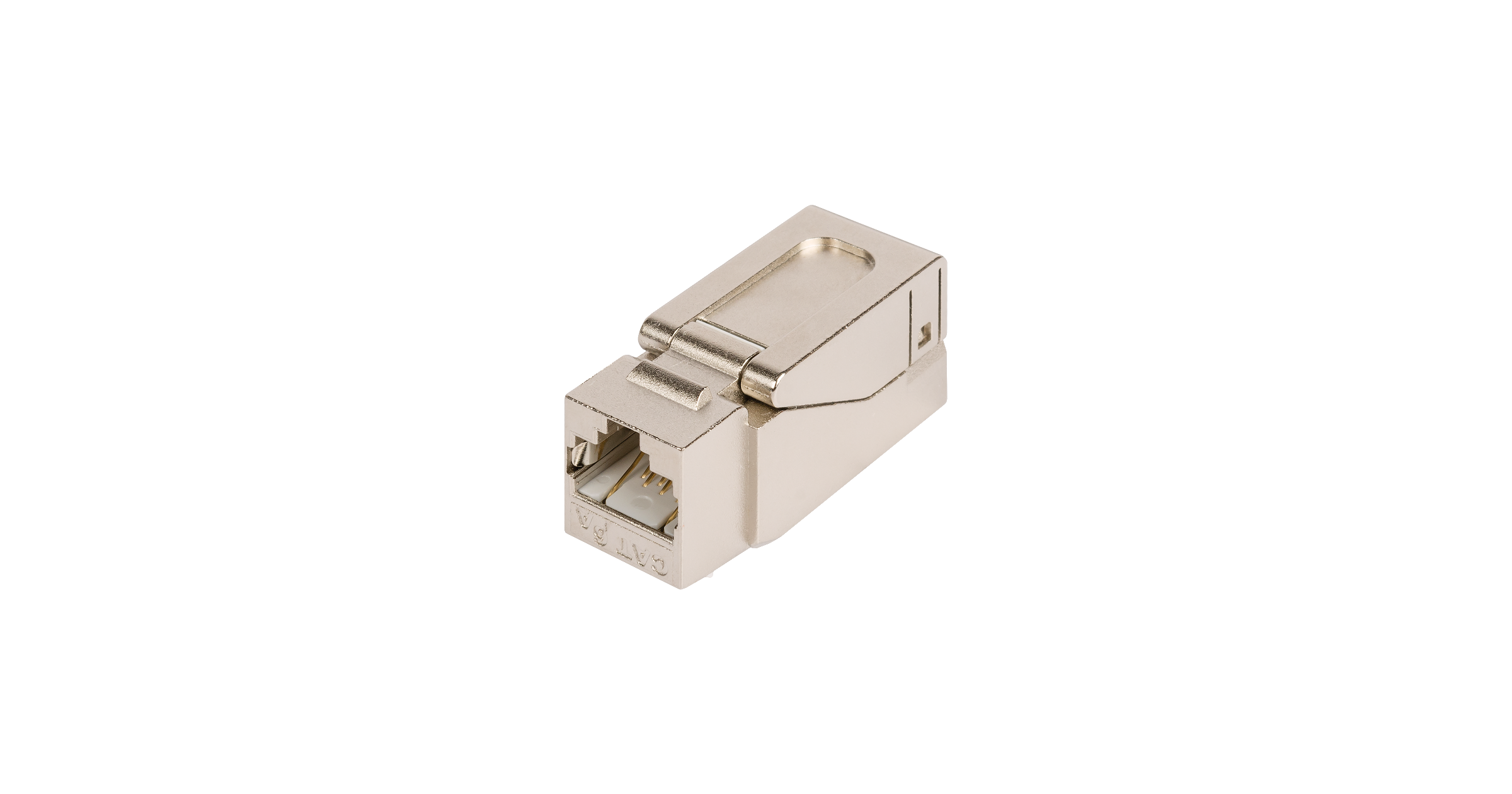 Модуль-вставка NIKOMAX типа Keystone, Кат.6a (Класс Ea), 500МГц, RJ45/8P8C, самозажимной, T568A/B, полный экран, металлик - гарантия: 5 лет расширенная / 25 лет системная — фото