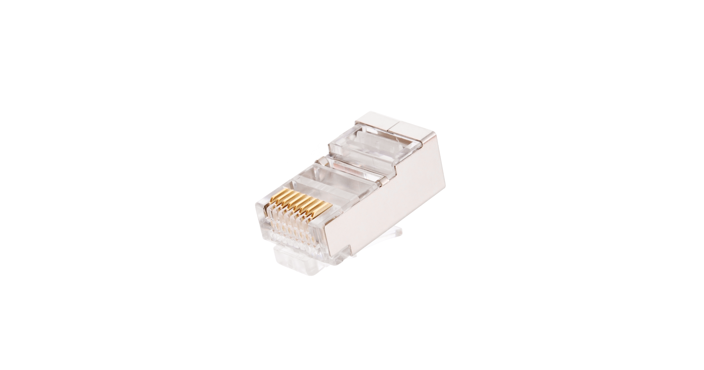 Коннектор NIKOMAX RJ45/8P8C под витую пару, Кат.5e (Класс D), 100МГц, покрытие 50мкд, универсальные ножи, экранированный, круглый ввод, уп-ка 100шт.