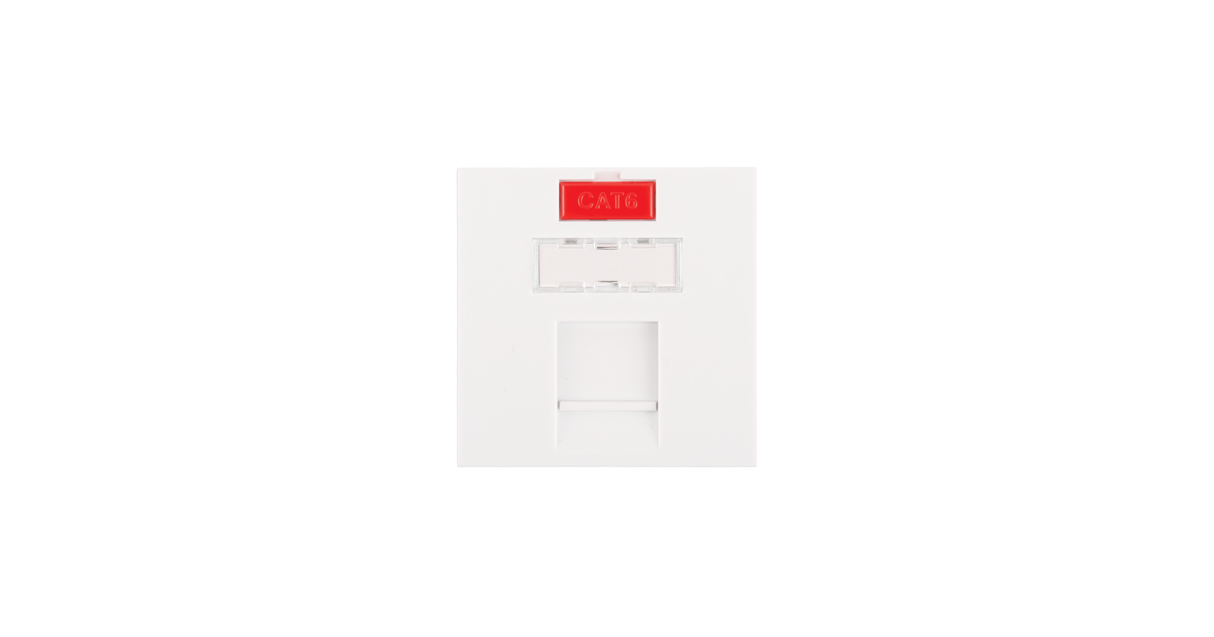 Вставка NIKOMAX, французский формат Mosaic, 45x45мм, 1 порт, под модули Keystone, со шторкой, белая — фото