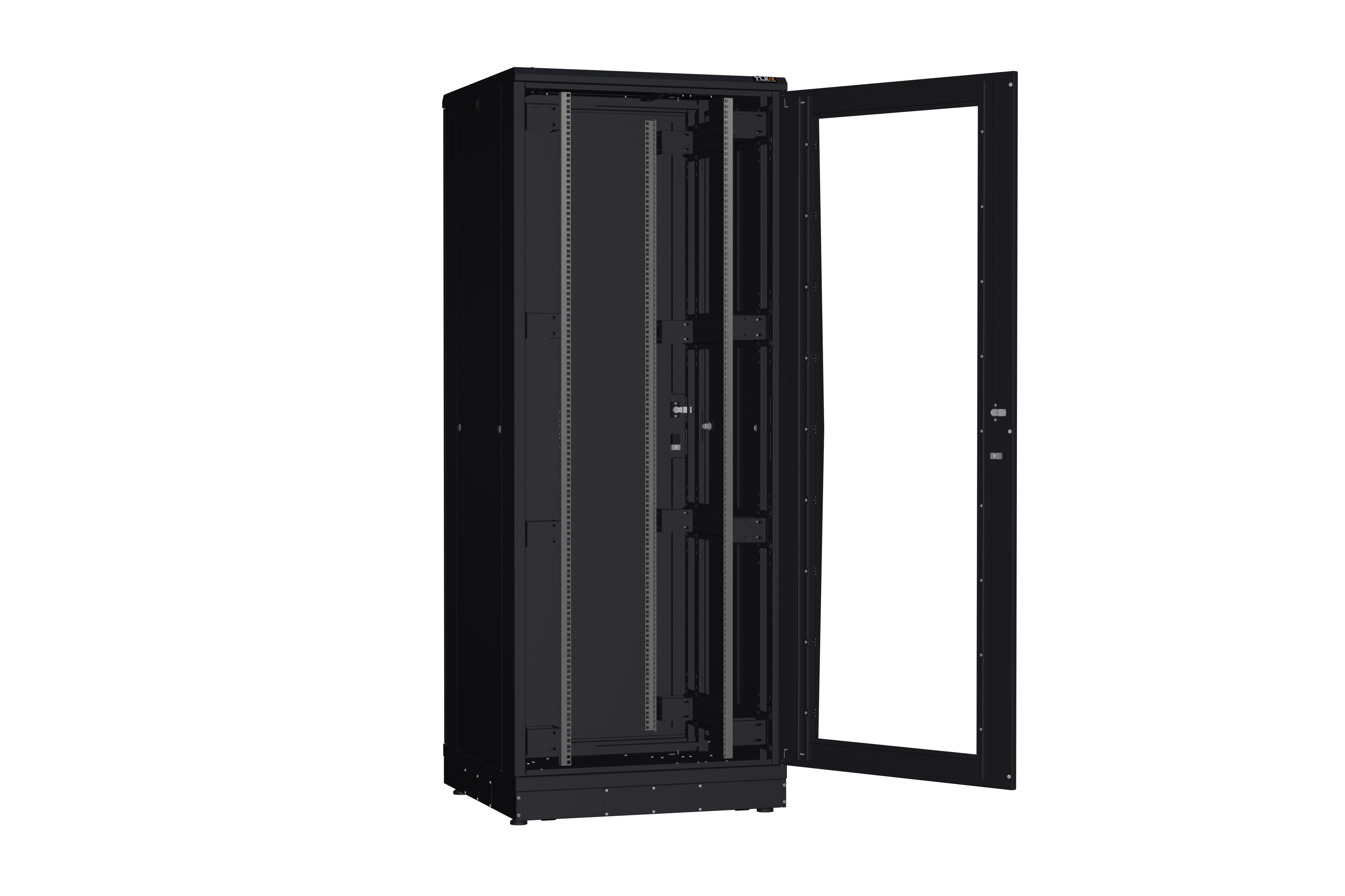 Напольный шкаф NIKOMAX серии TFR-R2 19", 42U, дверь со стеклом и металлическая, металлические стенки, Ш800хВ2010хГ800мм, в разобранном виде, черный — фото