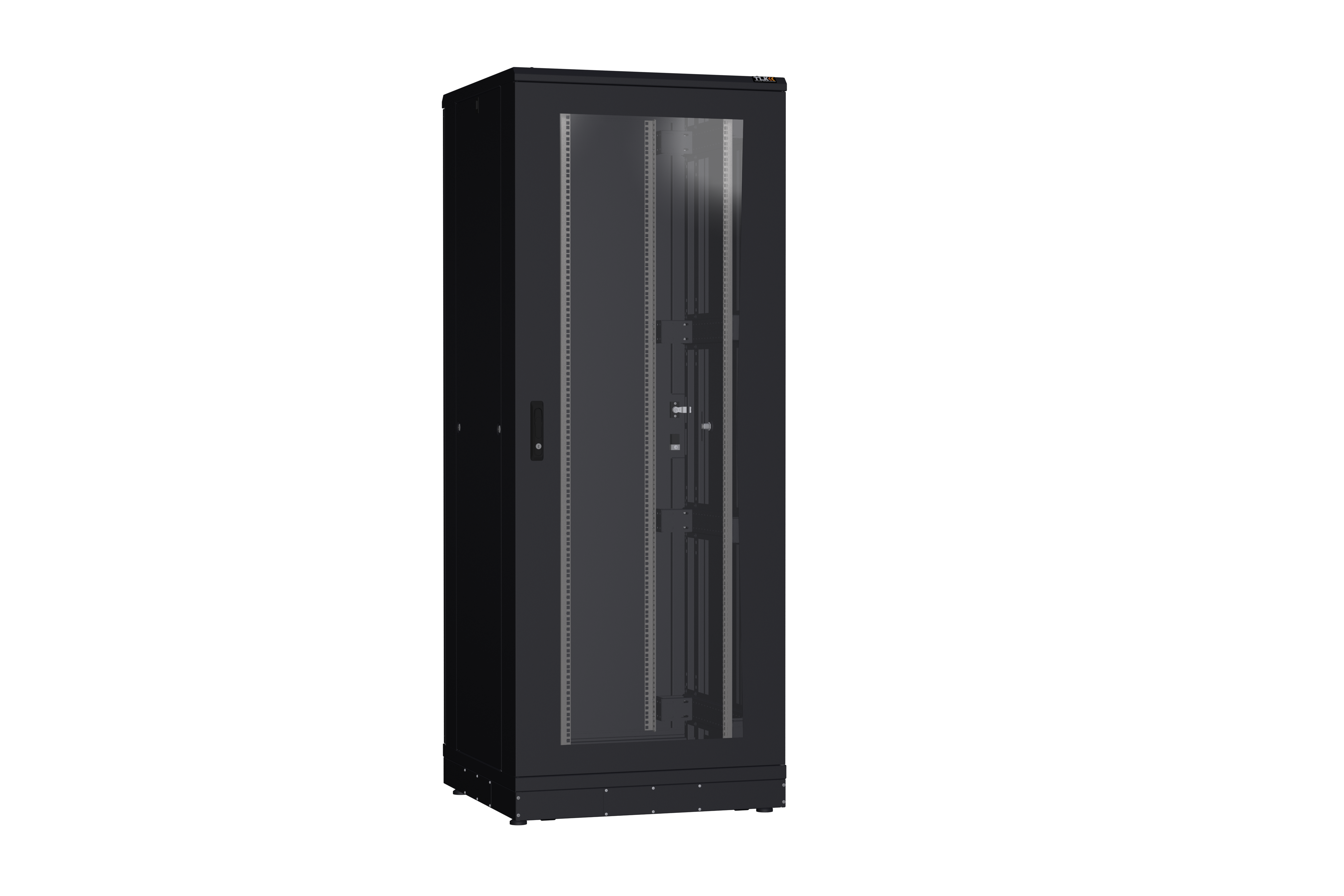 Напольный шкаф NIKOMAX серии TFR-R2 19", 42U, дверь со стеклом и металлическая, металлические стенки, Ш800хВ2010хГ800мм, в разобранном виде, черный — фото