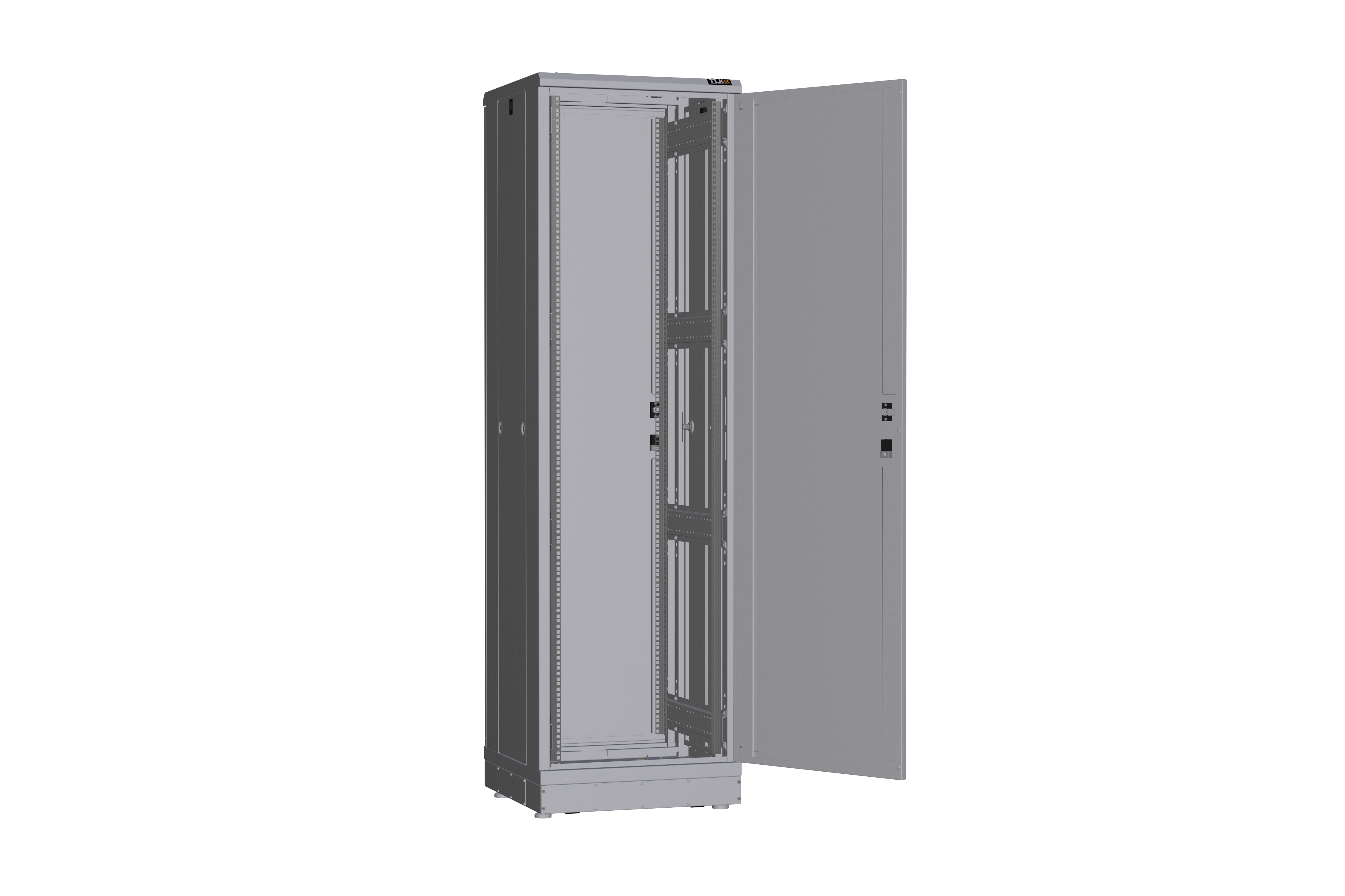 Напольный шкаф NIKOMAX серии TFR-R2 19", 42U, металлические двери, металлические стенки, Ш600хВ2010хГ600мм, в разобранном виде, серый — фото