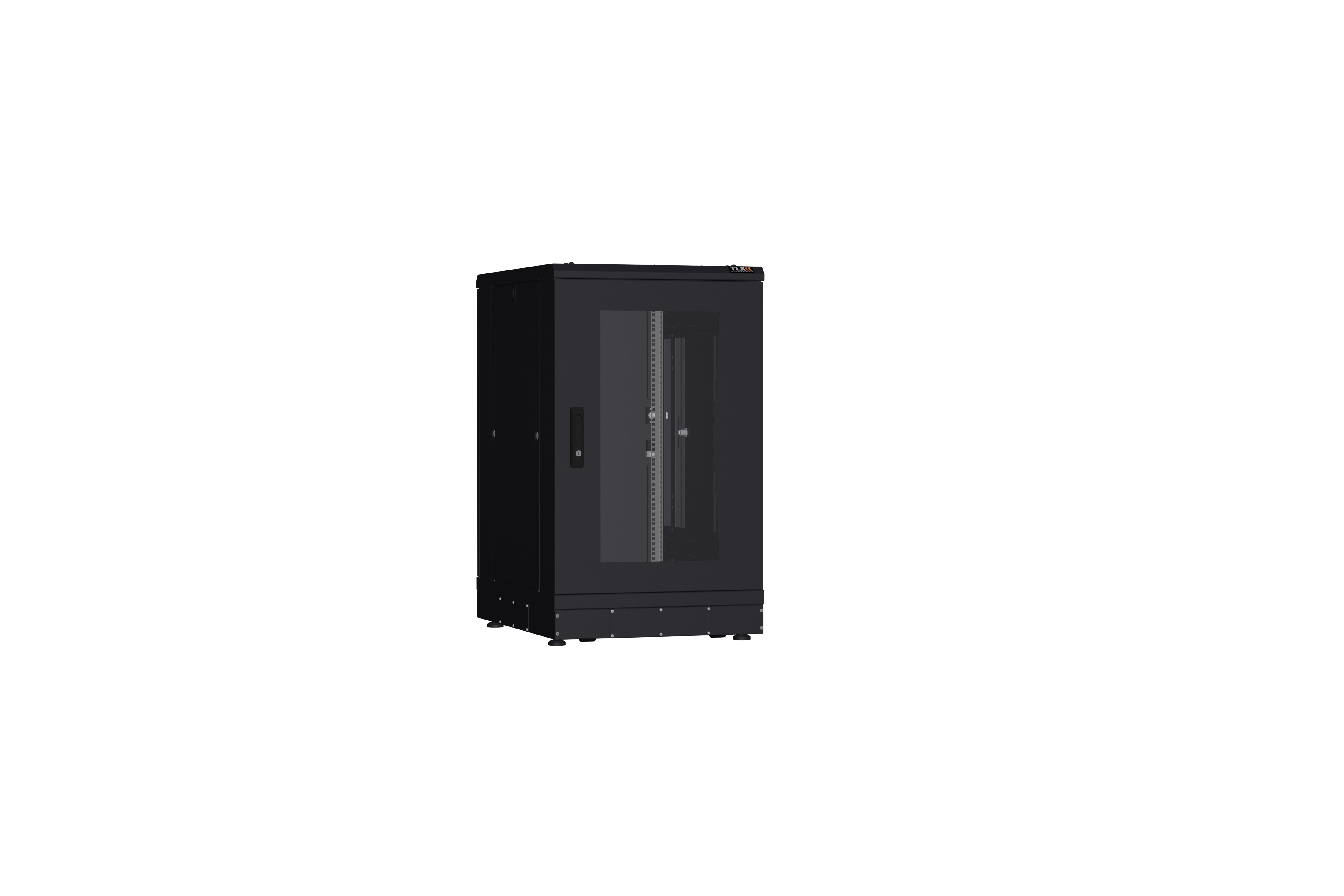 Напольный шкаф NIKOMAX серии TFR-R2 19", 18U, дверь со стеклом и металлическая, металлические стенки, Ш600хВ1007хГ800мм, в разобранном виде, черный — фото