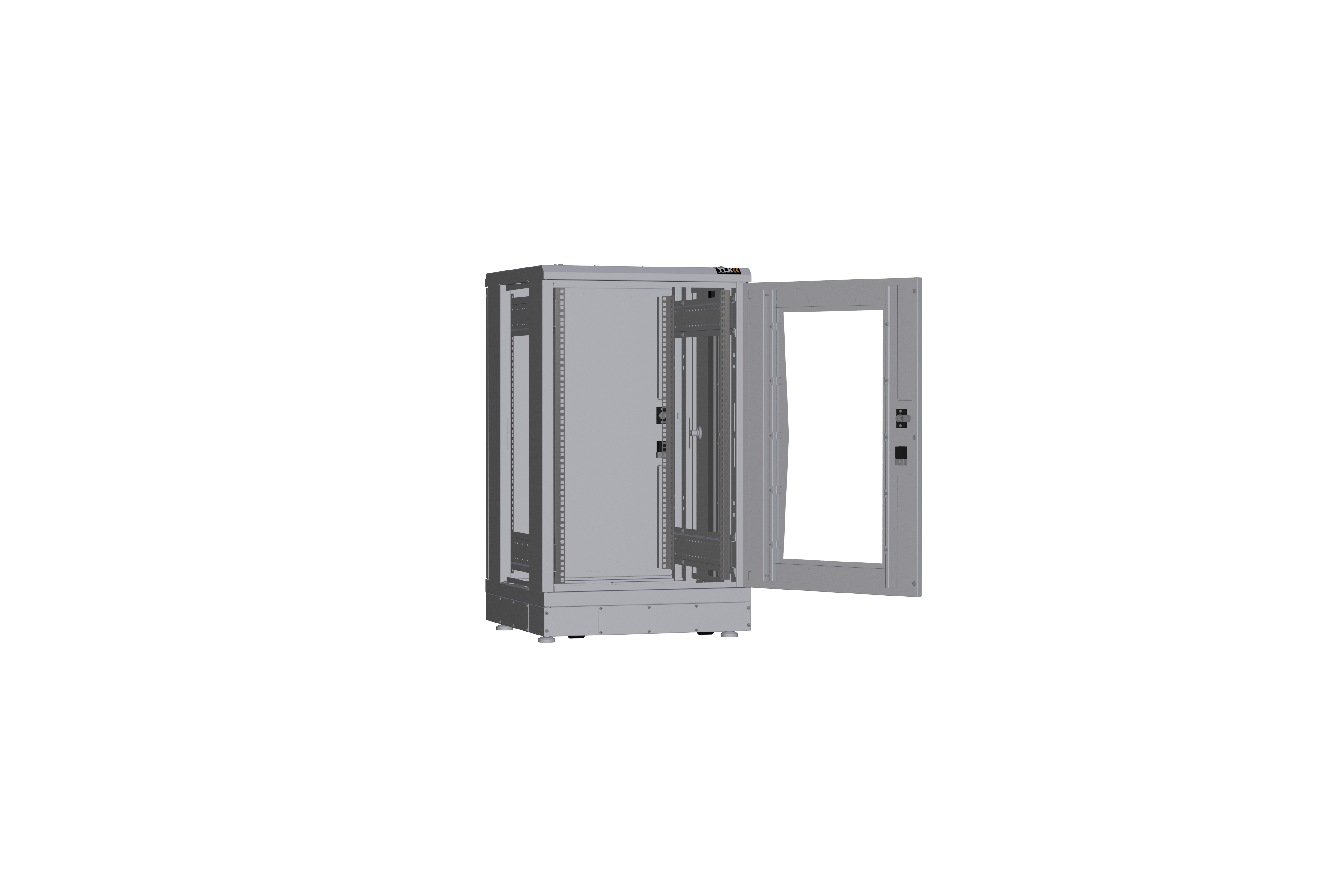 Напольный шкаф NIKOMAX серии TFR-R2 19", 18U, дверь со стеклом и металлическая, металлические стенки, Ш600хВ1007хГ600мм, в разобранном виде, серый — фото