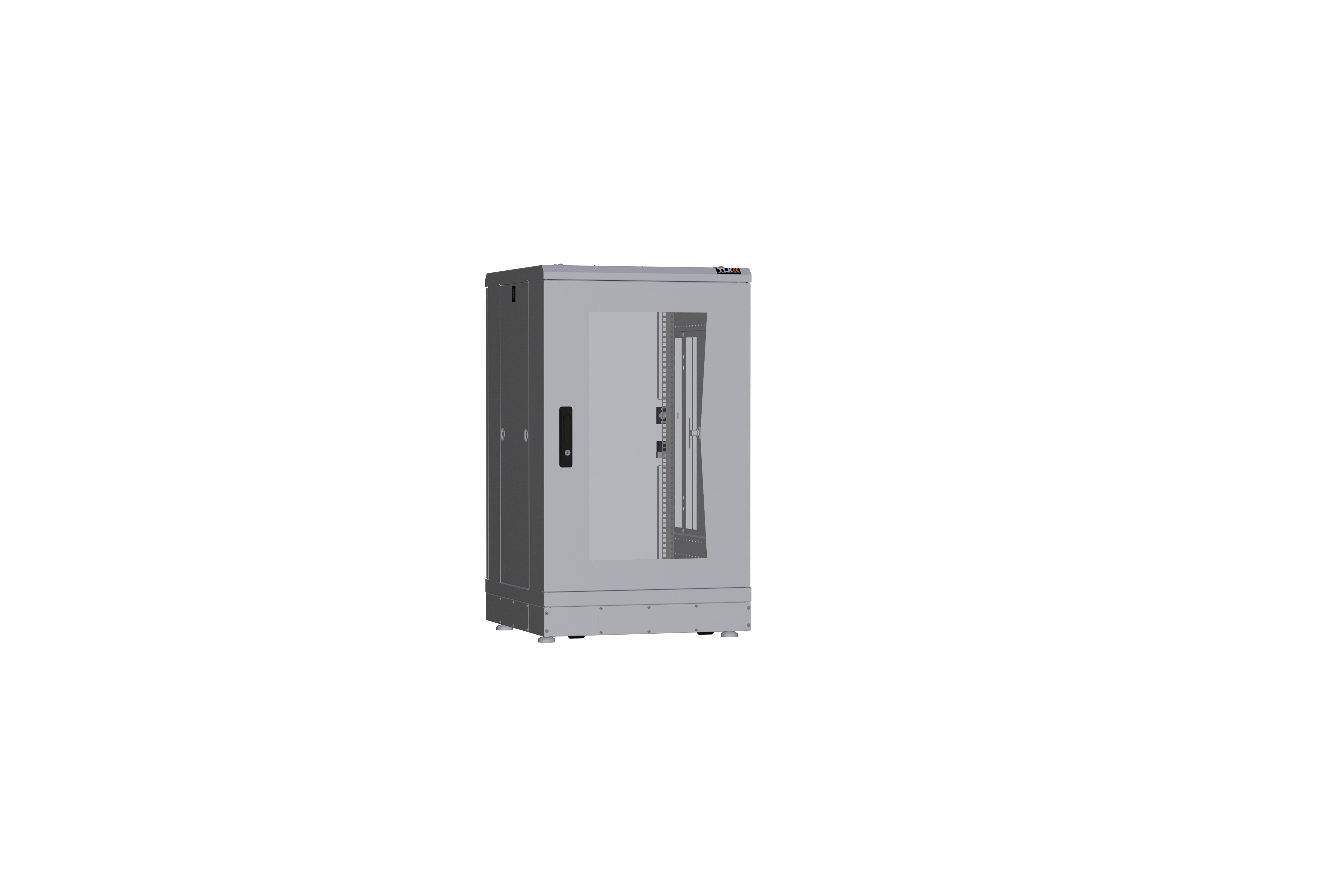 Напольный шкаф NIKOMAX серии TFR-R2 19", 18U, дверь со стеклом и металлическая, металлические стенки, Ш600хВ1007хГ600мм, в разобранном виде, серый — фото