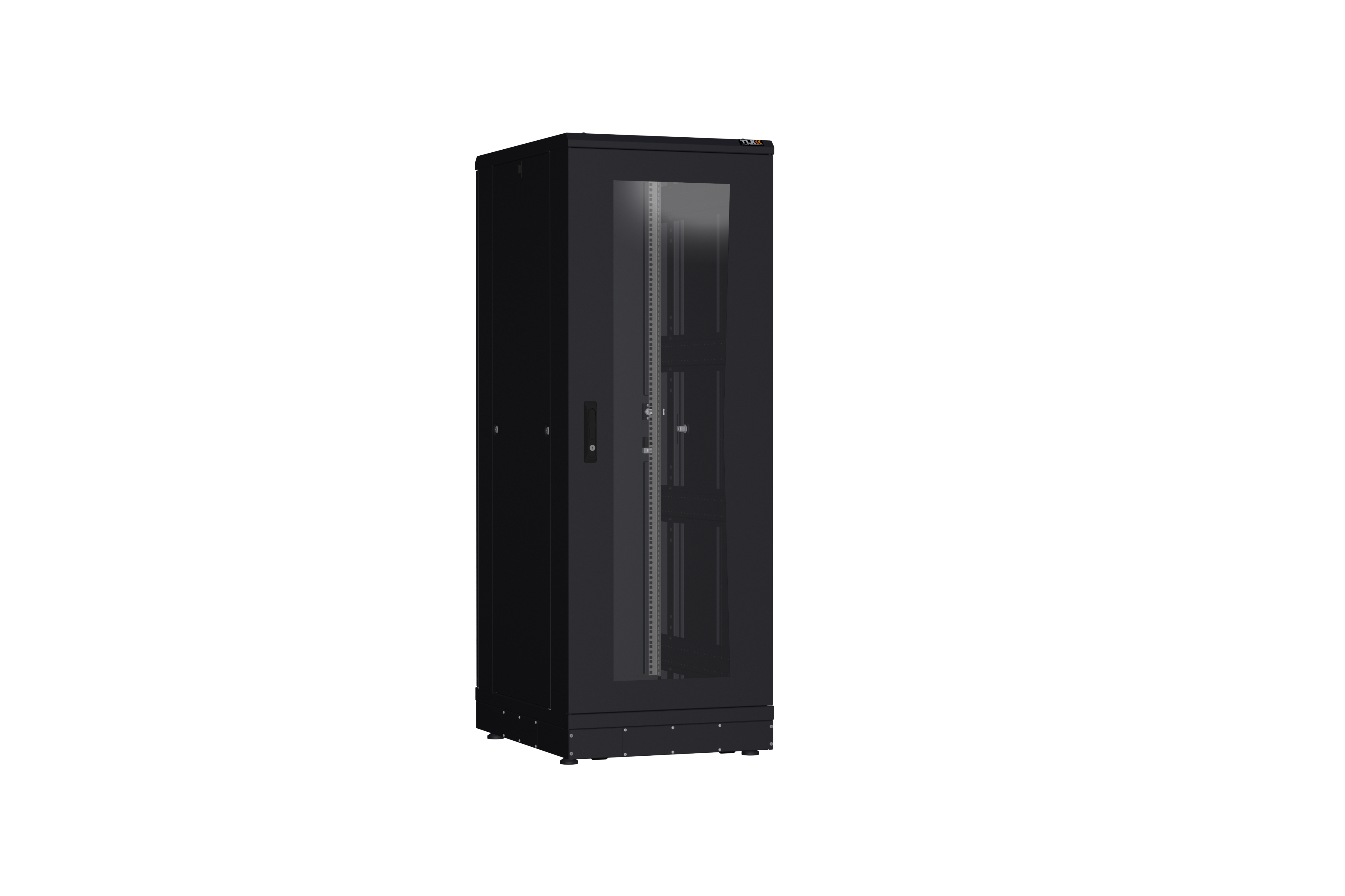 Напольный шкаф NIKOMAX серии TFR-R2 19", 33U, дверь со стеклом и металлическая, металлические стенки, Ш600хВ1610хГ800мм, в разобранном виде, черный — фото