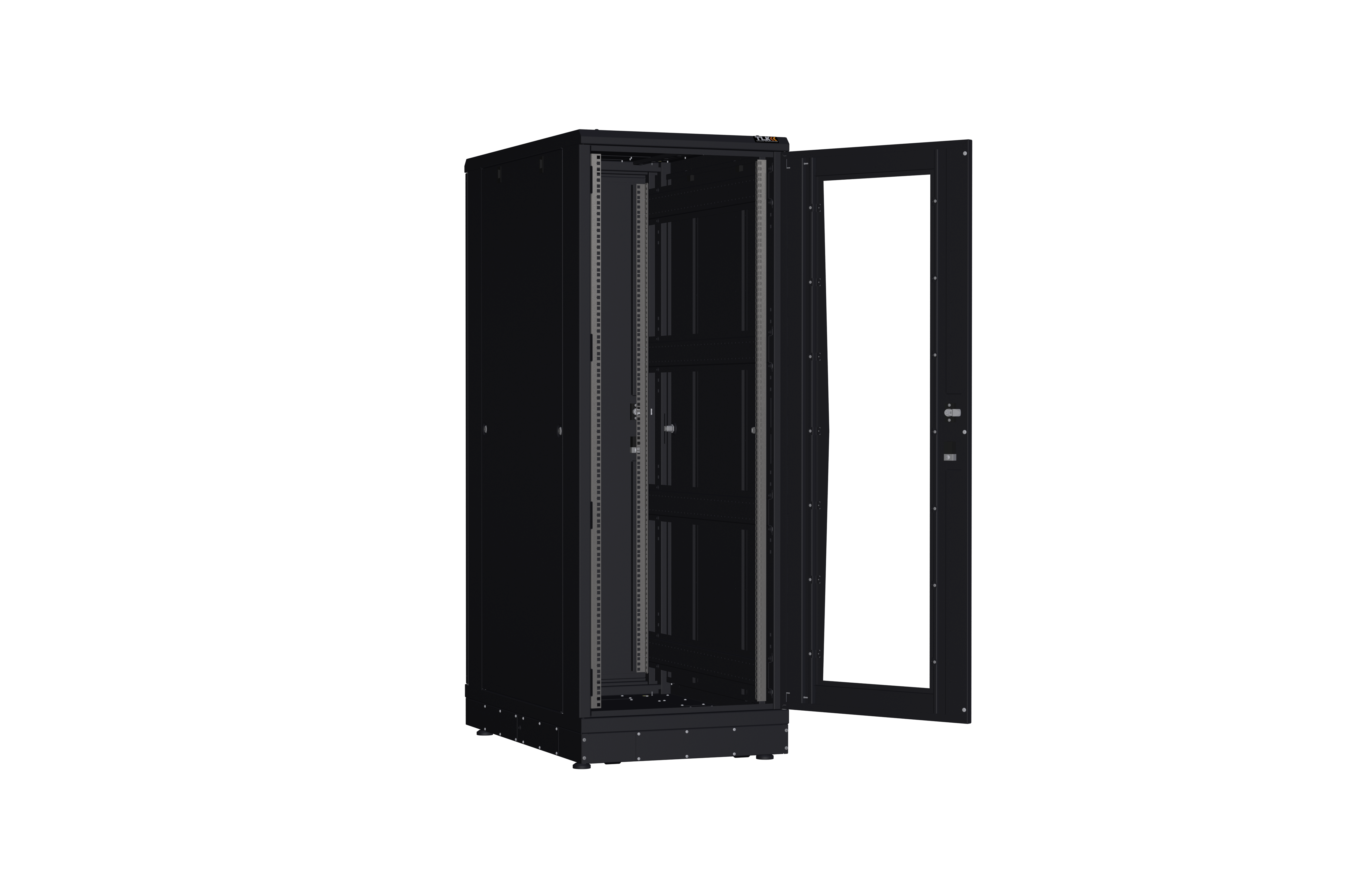 Напольный шкаф NIKOMAX серии TFR-R2 19", 33U, дверь со стеклом и металлическая, металлические стенки, Ш600хВ1610хГ1000мм, в разобранном виде, черный — фото