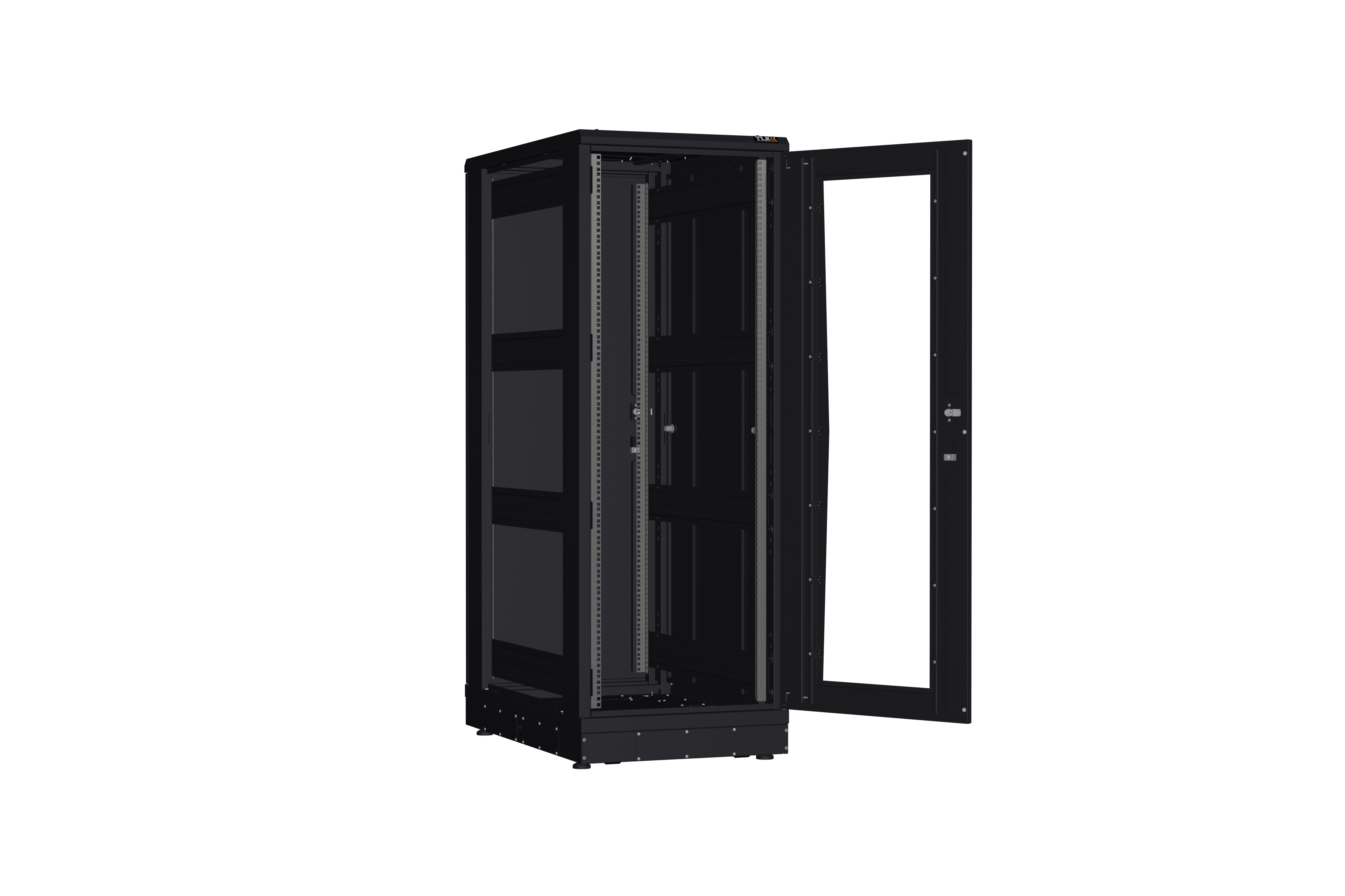 Напольный шкаф NIKOMAX серии TFR-R2 19", 33U, дверь со стеклом и металлическая, металлические стенки, Ш600хВ1610хГ1000мм, в разобранном виде, черный — фото