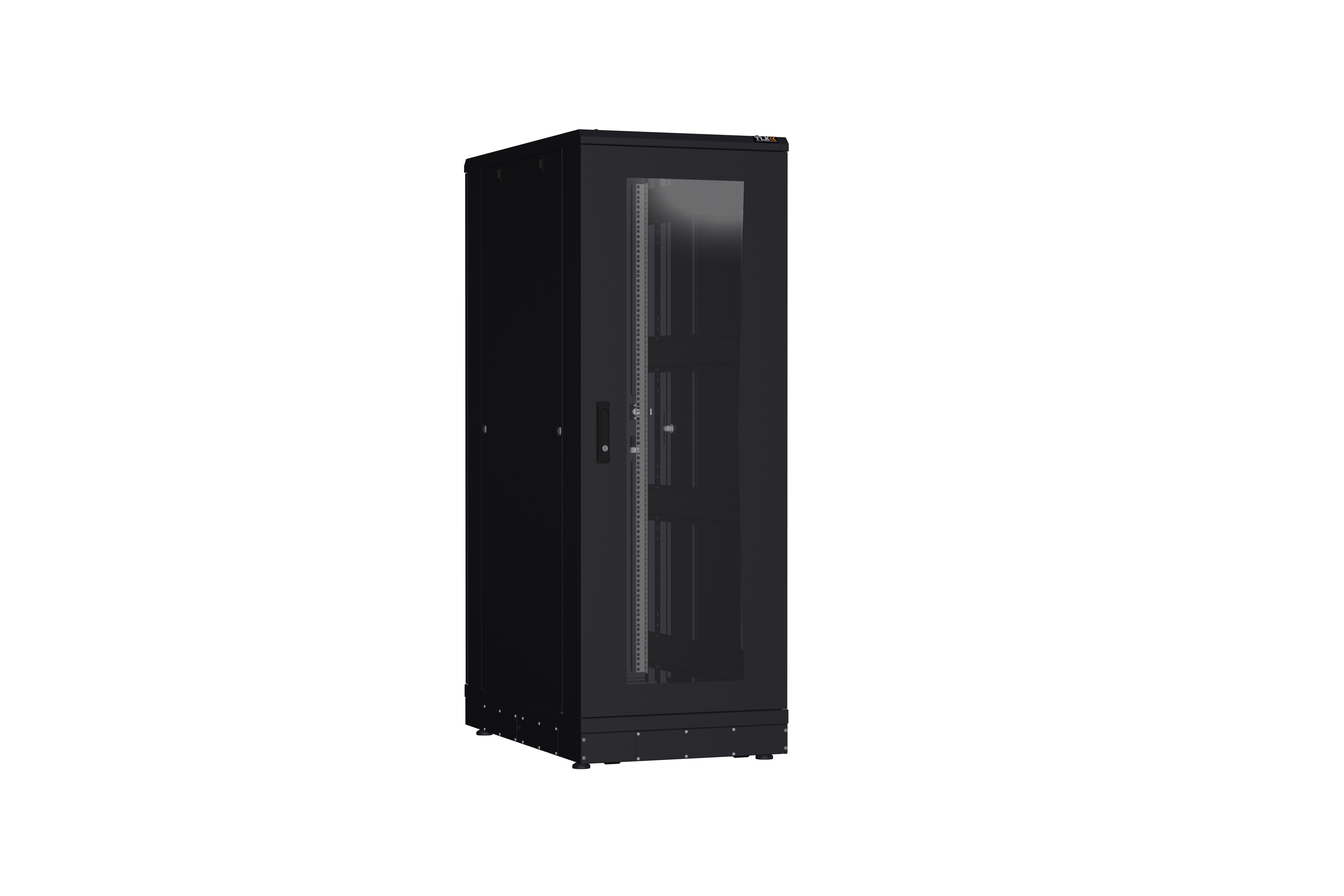 Напольный шкаф NIKOMAX серии TFR-R2 19", 33U, дверь со стеклом и металлическая, металлические стенки, Ш600хВ1610хГ1000мм, в разобранном виде, черный — фото