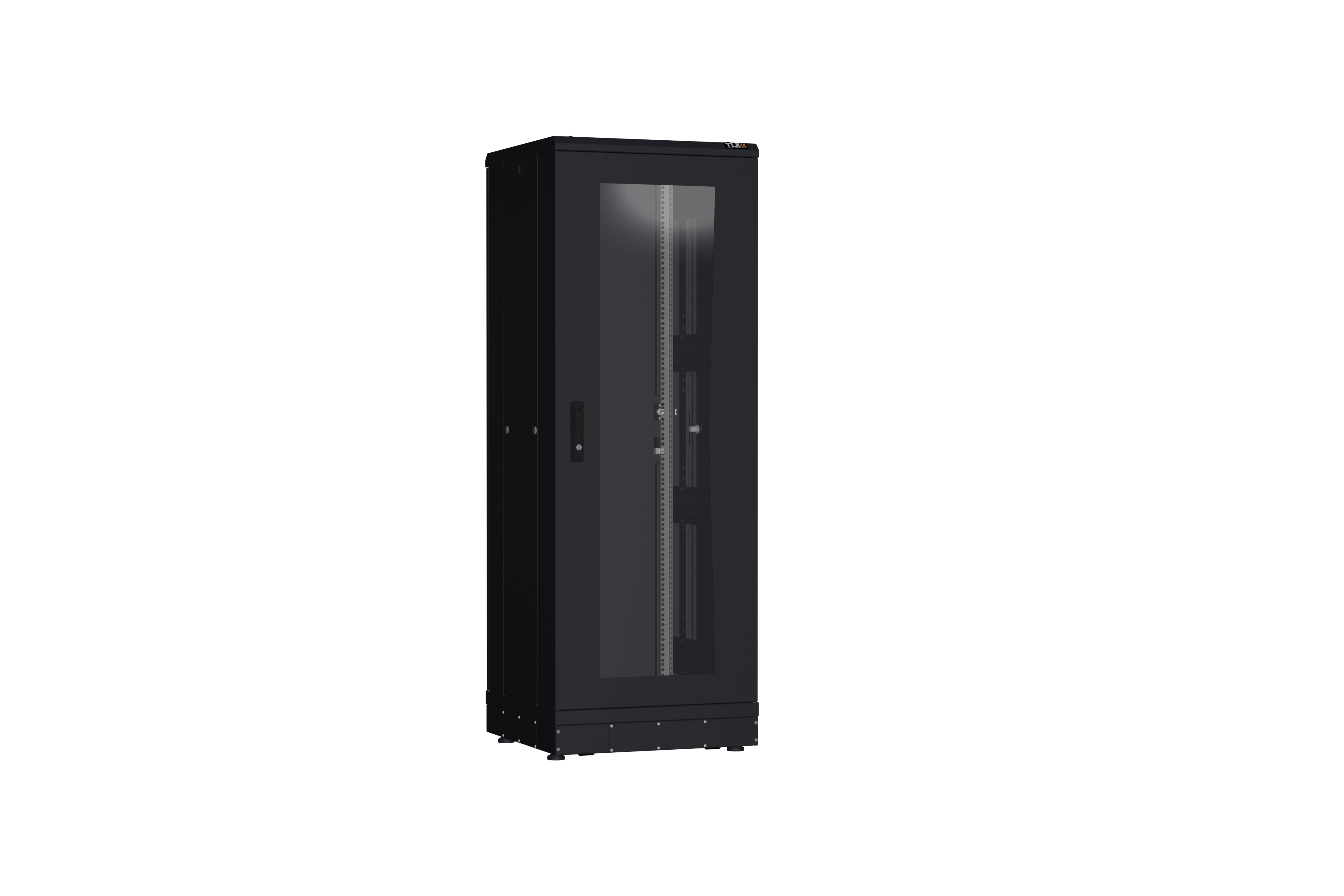 Напольный шкаф NIKOMAX серии TFR-R2 19", 33U, дверь со стеклом и металлическая, металлические стенки, Ш600хВ1612хГ600мм, в разобранном виде, черный — фото