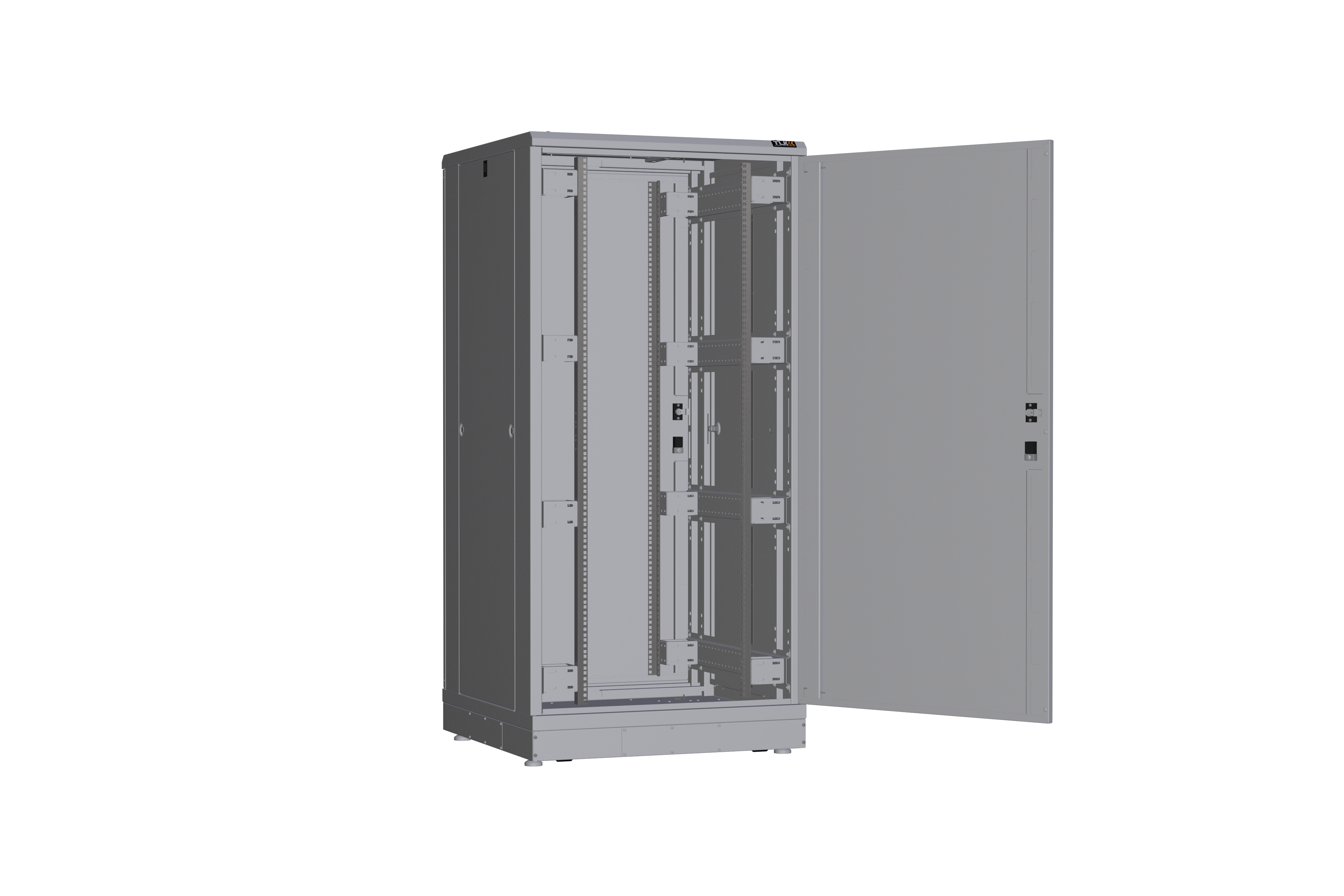 Напольный шкаф NIKOMAX серии TFR-R2 19", 33U, металлические двери, металлические стенки, Ш800хВ1610хГ800мм, в разобранном виде, серый — фото