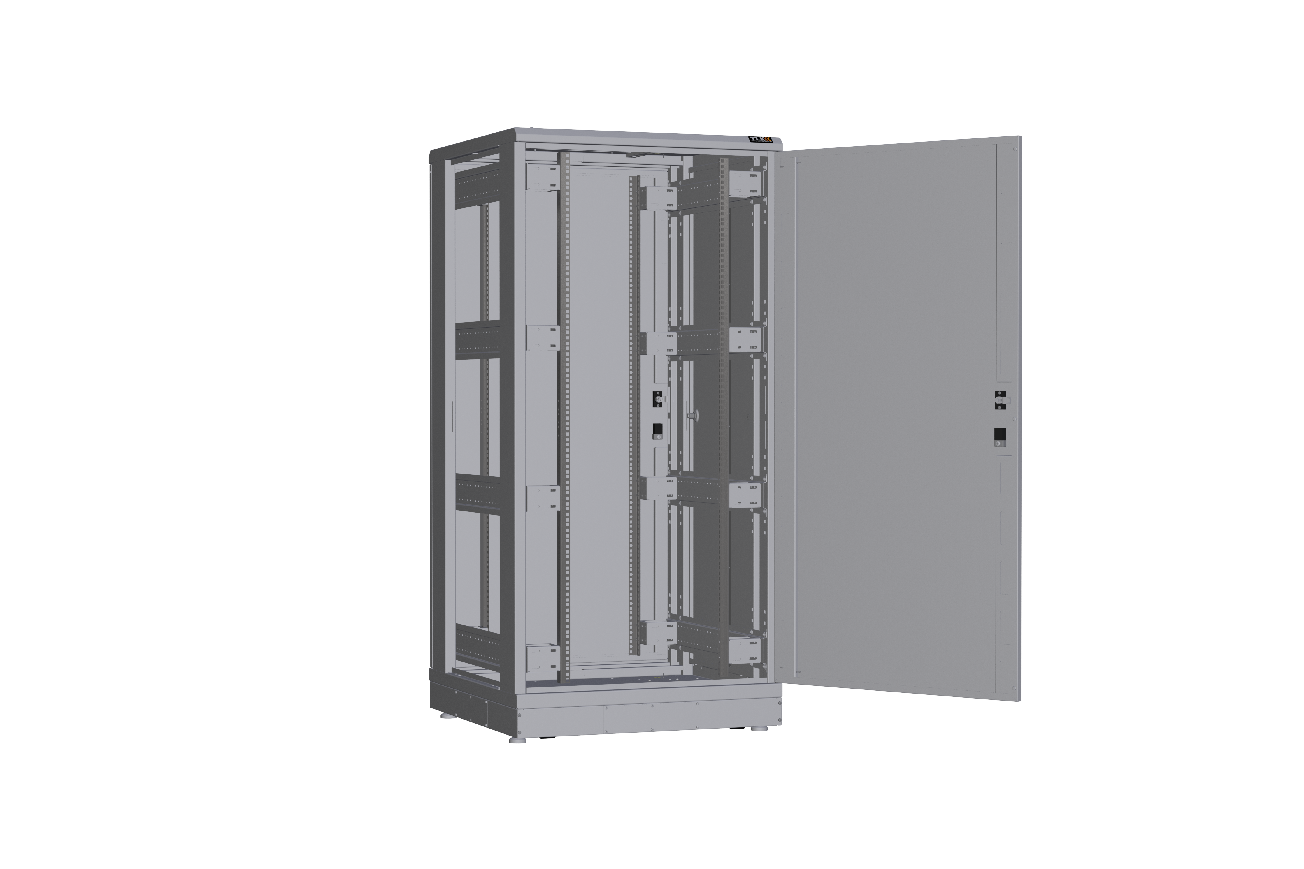 Напольный шкаф NIKOMAX серии TFR-R2 19", 33U, металлические двери, металлические стенки, Ш800хВ1610хГ800мм, в разобранном виде, серый — фото