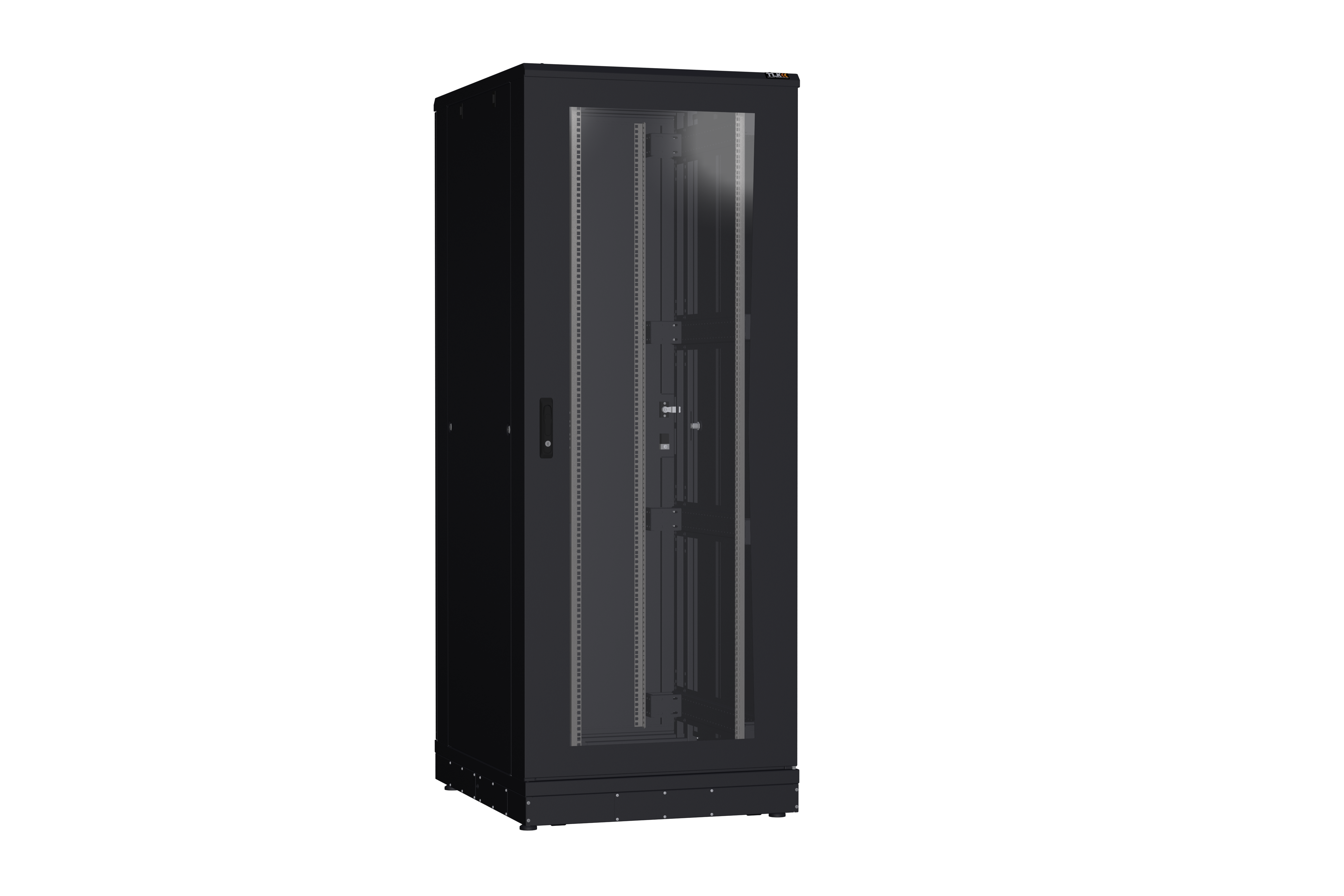 Напольный шкаф NIKOMAX серии TFR-R2 19", 42U, дверь со стеклом и металлическая, металлические стенки, Ш800хВ2010хГ1000мм, в разобранном виде, черный — фото