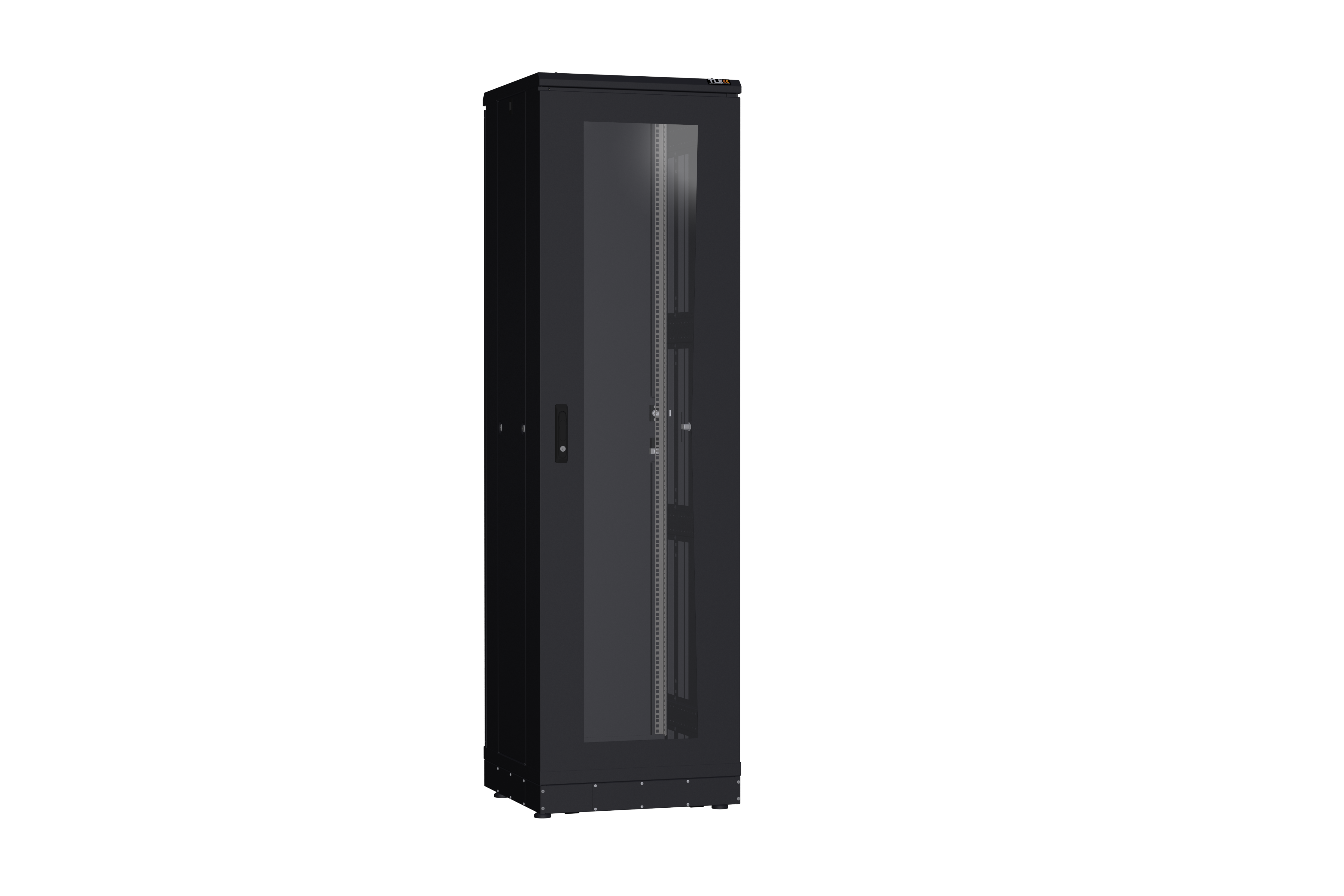 Напольный шкаф NIKOMAX серии TFR-R2 19", 42U, дверь со стеклом и металлическая, металлические стенки, Ш600хВ2010хГ600мм, в разобранном виде, черный — фото