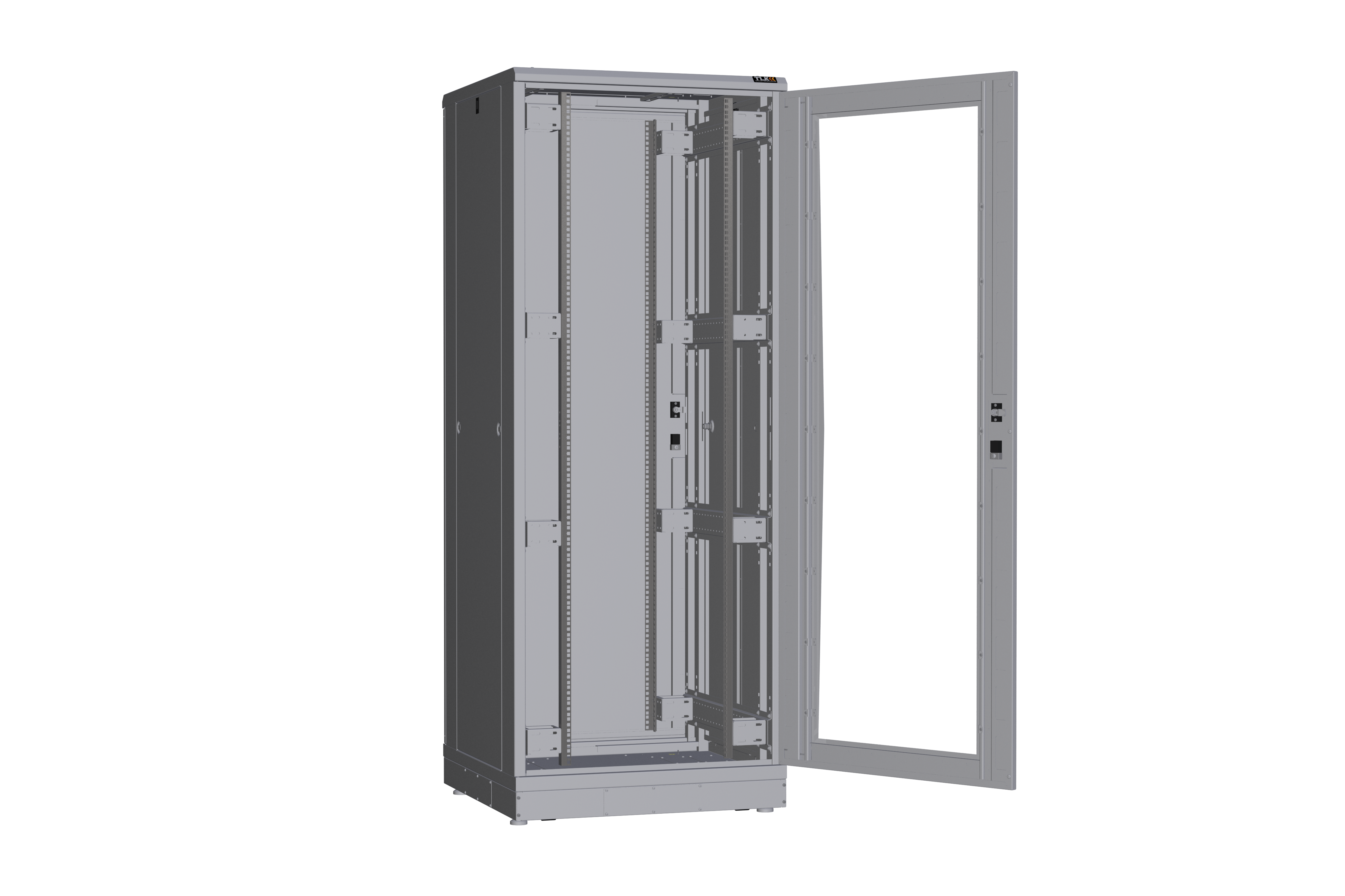 Напольный шкаф NIKOMAX серии TFR-R2 19", 42U, дверь со стеклом и металлическая, металлические стенки, Ш800хВ2010хГ800мм, в разобранном виде, серый — фото