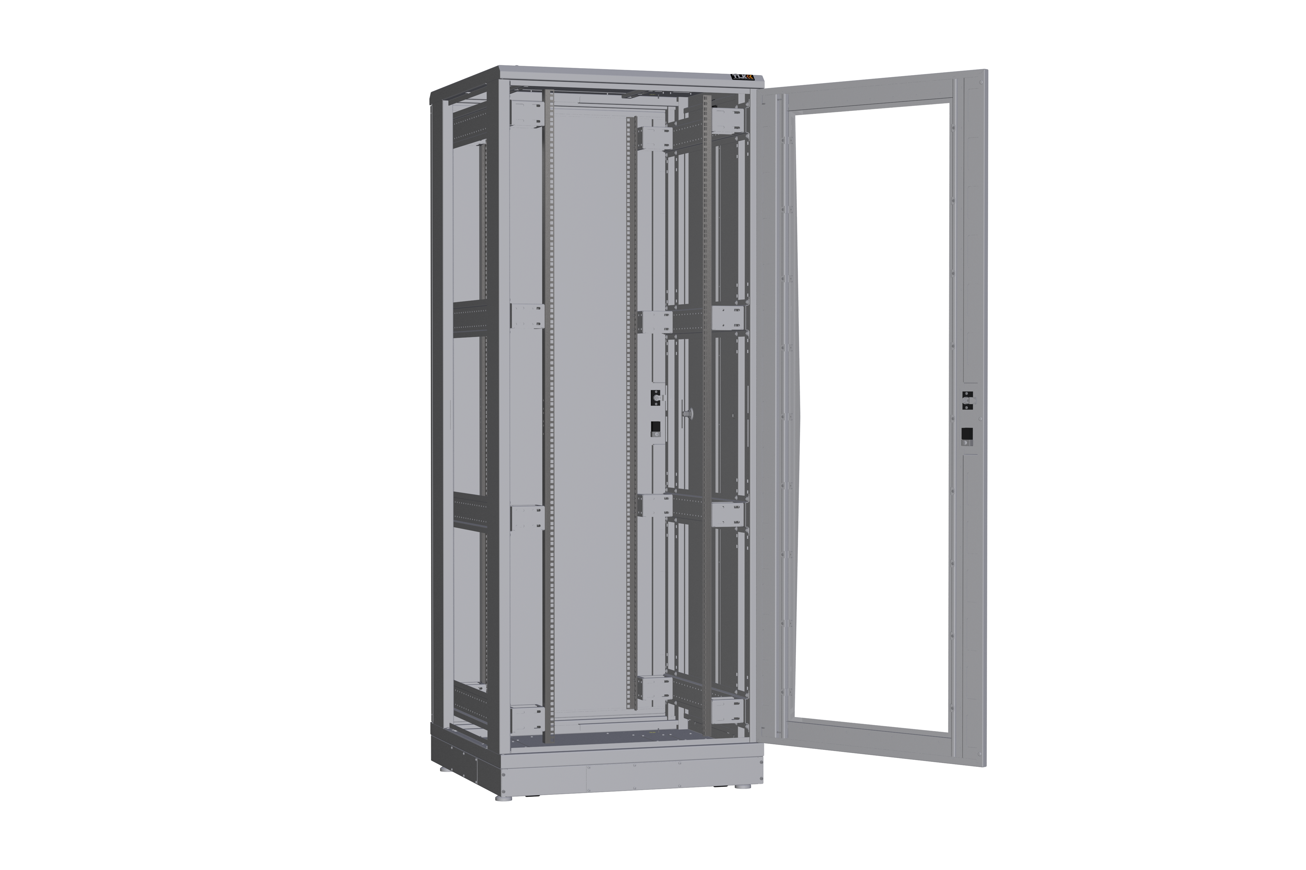 Напольный шкаф NIKOMAX серии TFR-R2 19", 42U, дверь со стеклом и металлическая, металлические стенки, Ш800хВ2010хГ800мм, в разобранном виде, серый — фото