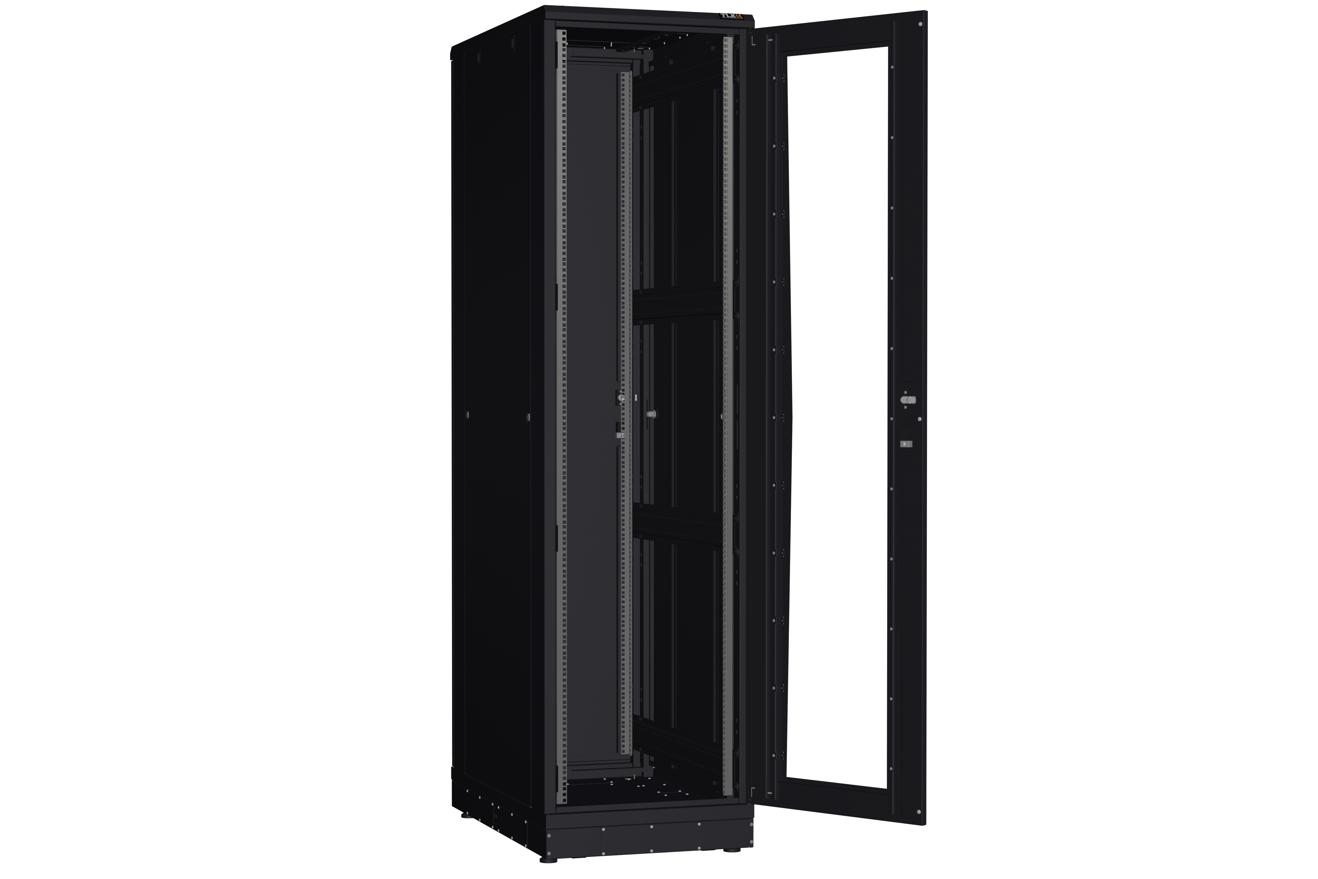 Напольный шкаф NIKOMAX серии TFR-R2 19", 47U, дверь со стеклом и металлическая, металлические стенки, Ш600хВ2232хГ1000мм, в разобранном виде, черный — фото