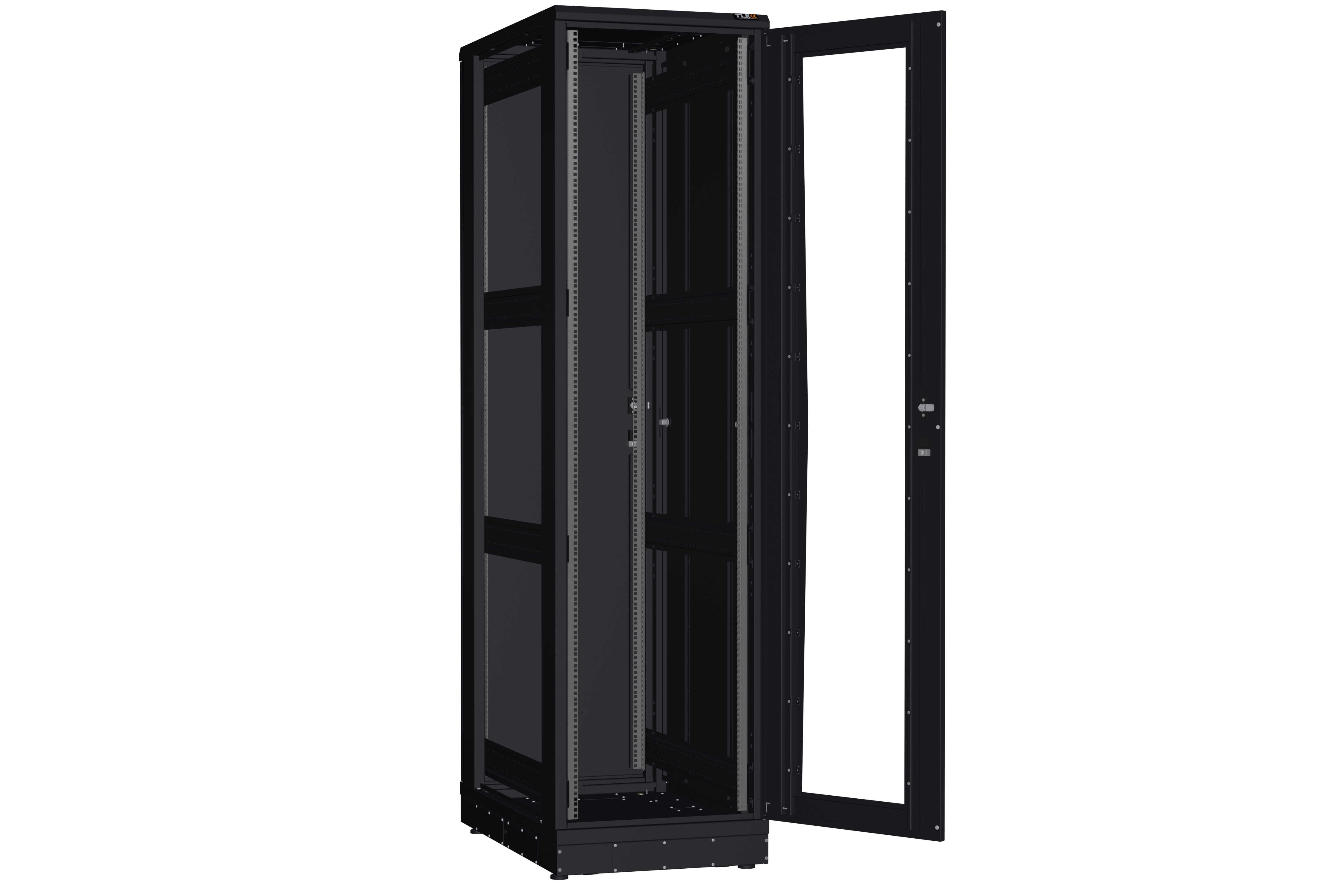 Напольный шкаф NIKOMAX серии TFR-R2 19", 47U, дверь со стеклом и металлическая, металлические стенки, Ш600хВ2232хГ1000мм, в разобранном виде, черный — фото