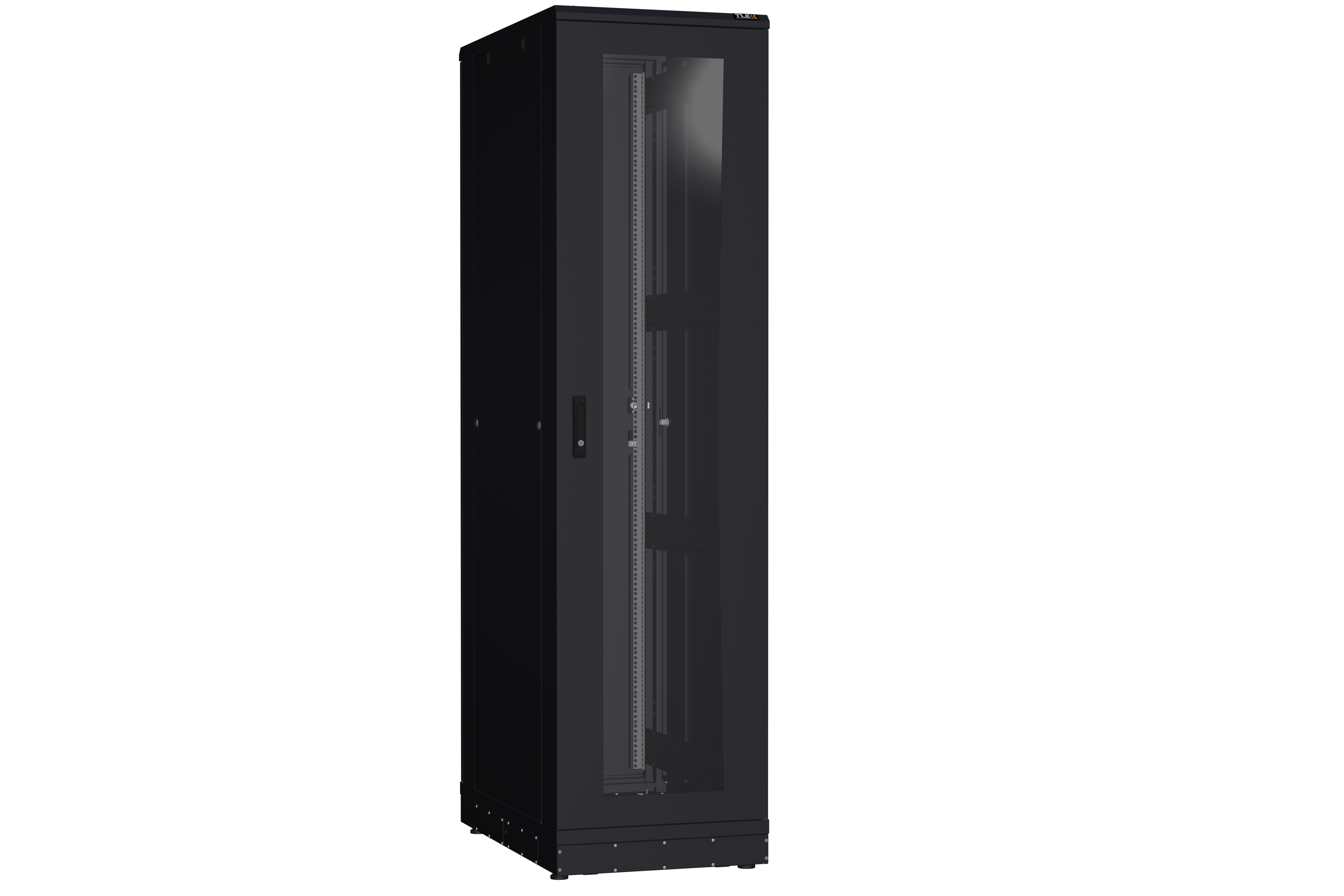 Напольный шкаф NIKOMAX серии TFR-R2 19", 47U, дверь со стеклом и металлическая, металлические стенки, Ш600хВ2232хГ1000мм, в разобранном виде, черный — фото