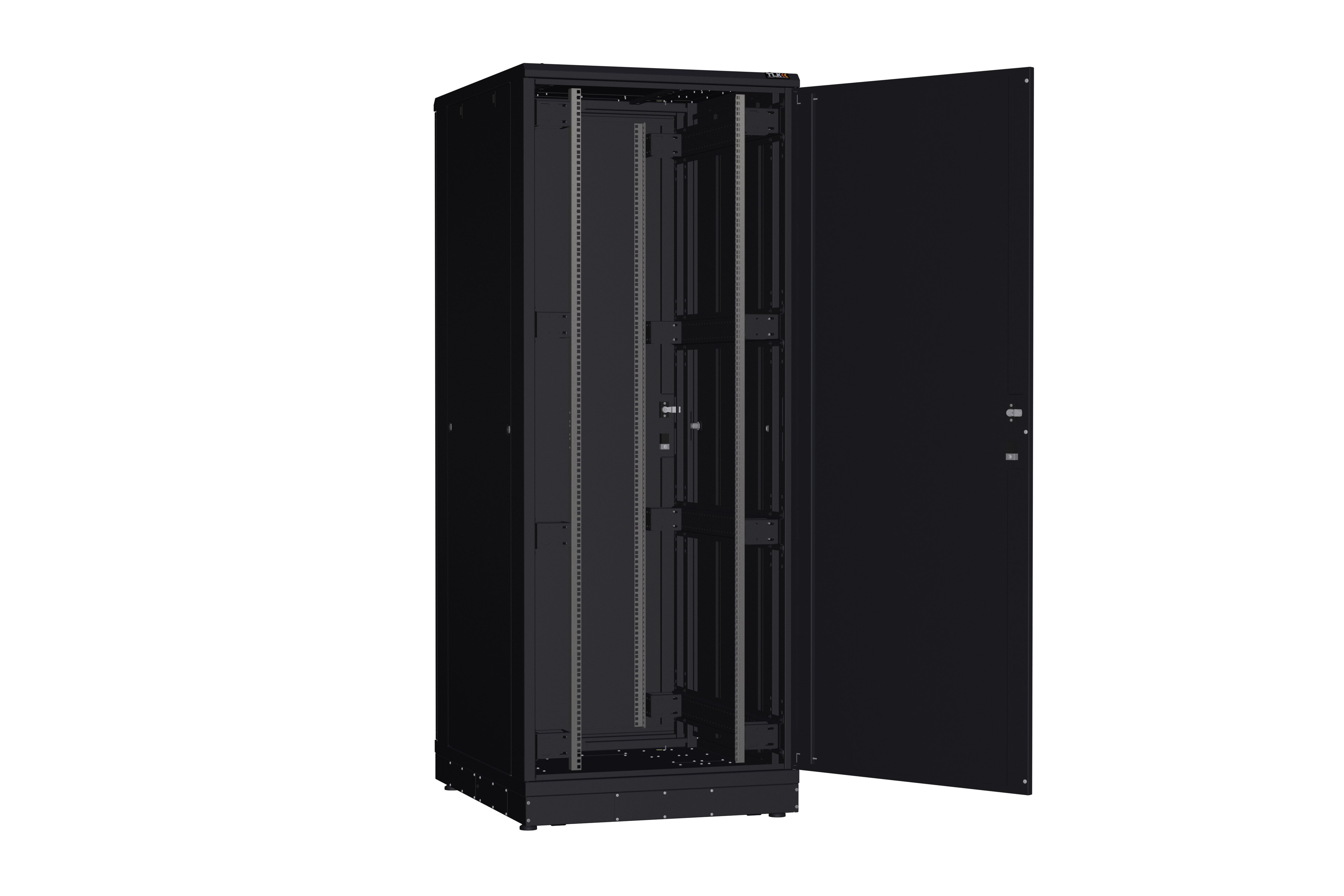 Напольный шкаф NIKOMAX серии TFR-R2 19", 42U, металлические двери, металлические стенки, Ш800хВ2010хГ1000мм, в разобранном виде, черный — фото
