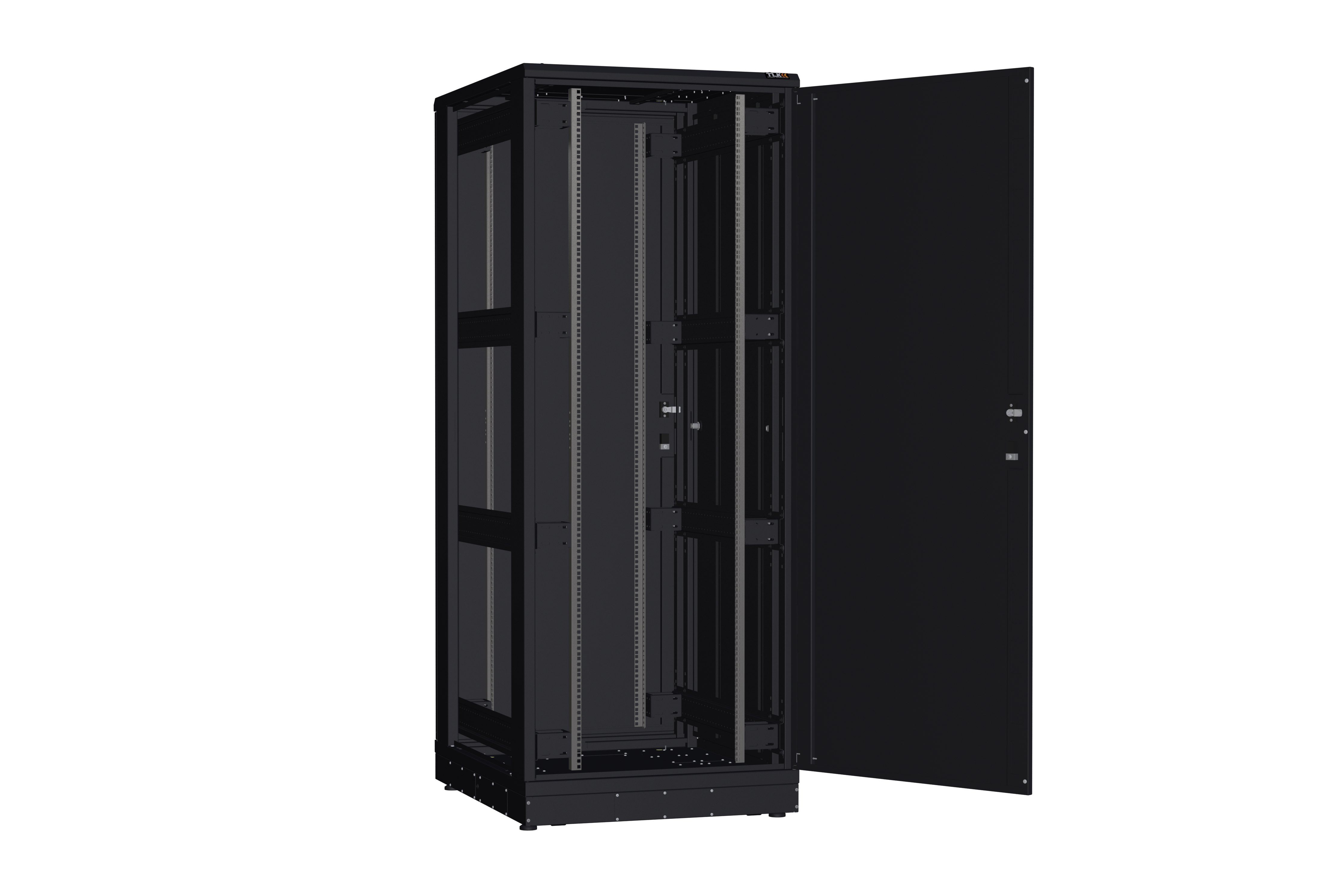 Напольный шкаф NIKOMAX серии TFR-R2 19", 42U, металлические двери, металлические стенки, Ш800хВ2010хГ1000мм, в разобранном виде, черный — фото