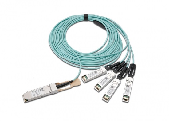 AOC кабель-breakout NIKOMAX QSFP28 в 4*SFP28, 100 Гбит/с в 4*25 Гбит/с, 850 нм, 1 м