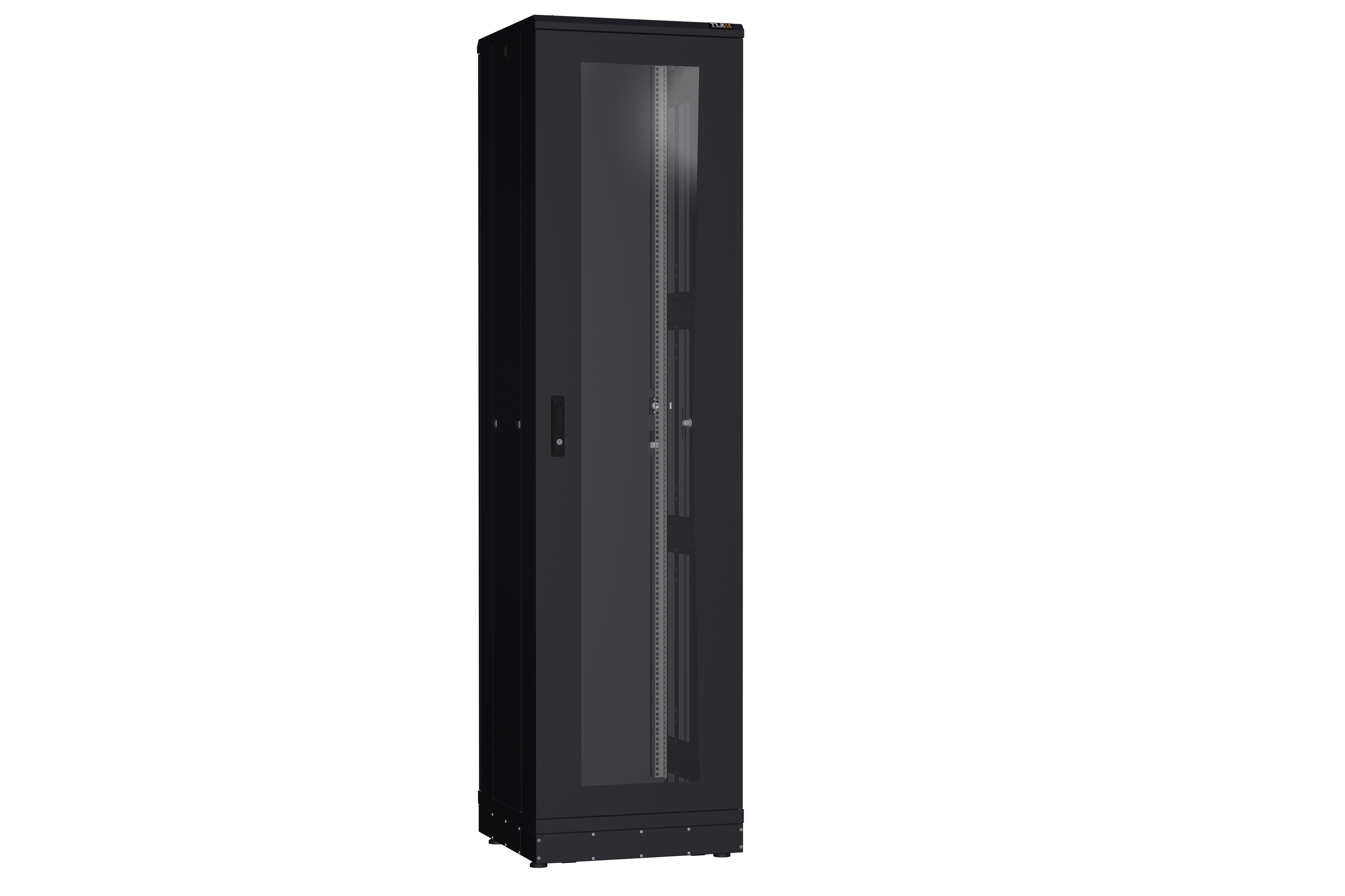 Напольный шкаф NIKOMAX серии TFR-R2 19", 47U, дверь со стеклом и металлическая, металлические стенки, Ш600хВ2232хГ600мм, в разобранном виде, черный — фото