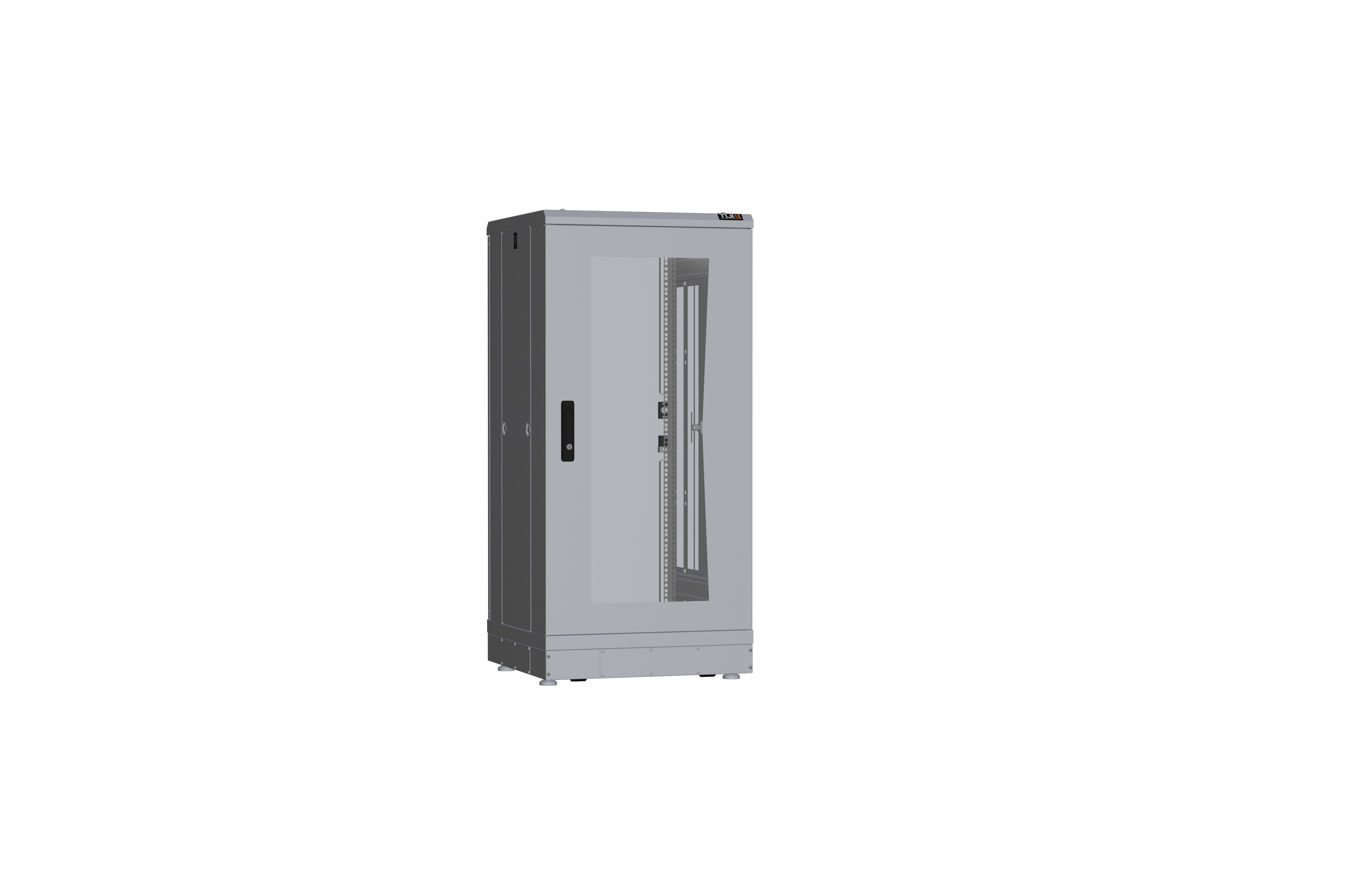 Напольный шкаф NIKOMAX серии TFR-R2 19", 24U, дверь со стеклом и металлическая, металлические стенки, Ш600хВ1280хГ600мм, в разобранном виде, серый — фото