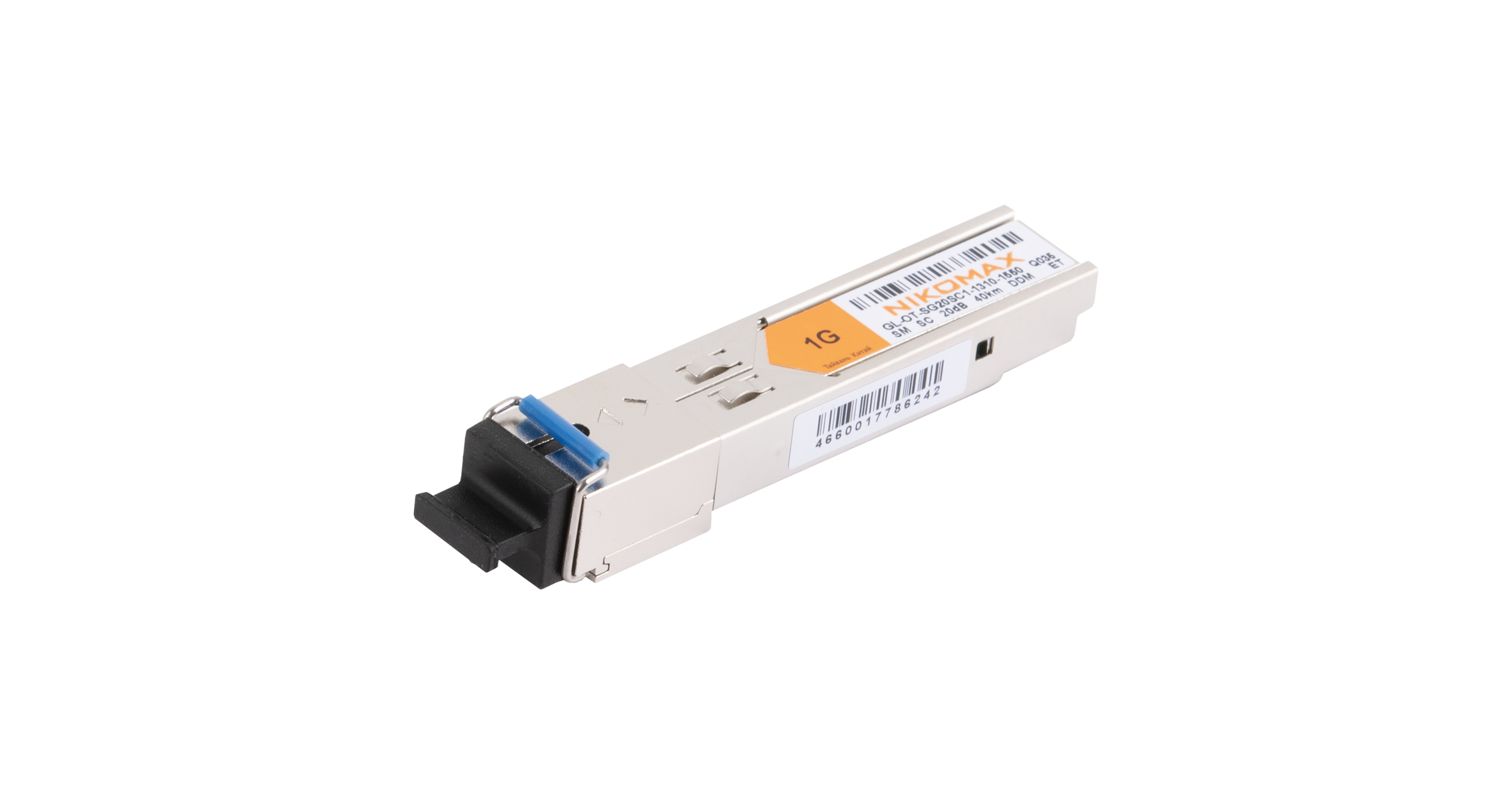 Модуль NIKOMAX SFP, 1.25 Гбит/с, WDM, 1 ОВ, SM, 1xSC, Tx:1310/Rx:1550 нм, DDM, 20 дБ (до 40 км) — фото