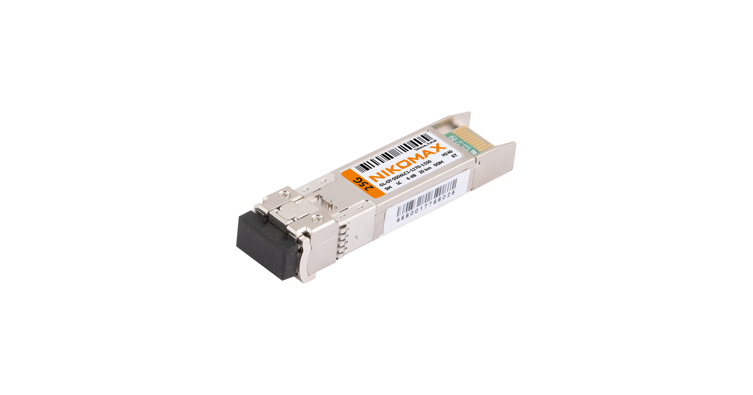 Модуль NIKOMAX SFP28, 25 Гбит/с, WDM, 1 ОВ, SM, 1xLC, Tx:1270/Rx:1330 нм, DDM, 6.3 дБ (до 20 км) — фото