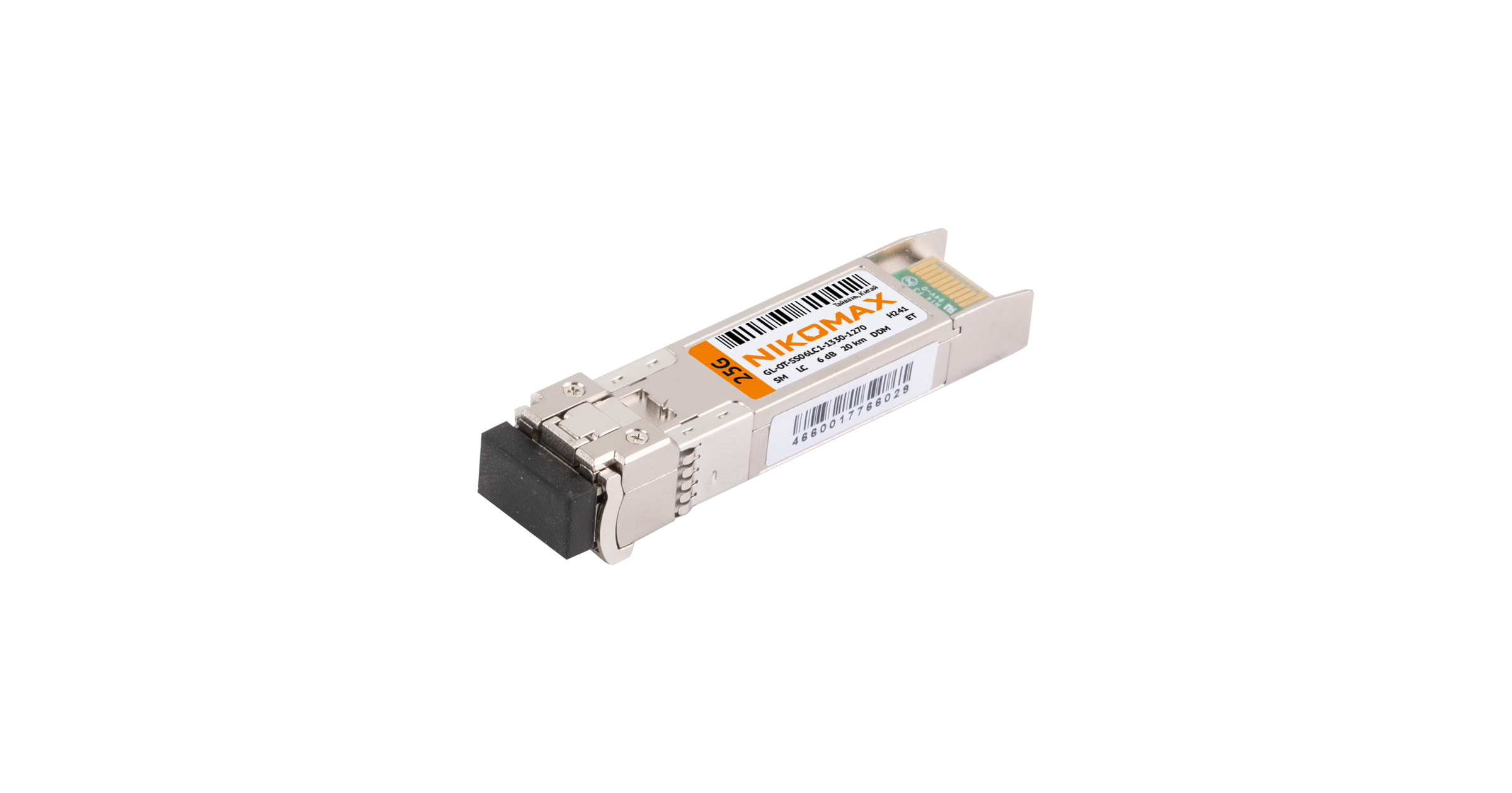 Модуль NIKOMAX SFP28, 25 Гбит/с, WDM, 1 ОВ, SM, 1xLC, Tx:1330/Rx:1270 нм, DDM, 6.3 дБ (до 20 км) — фото
