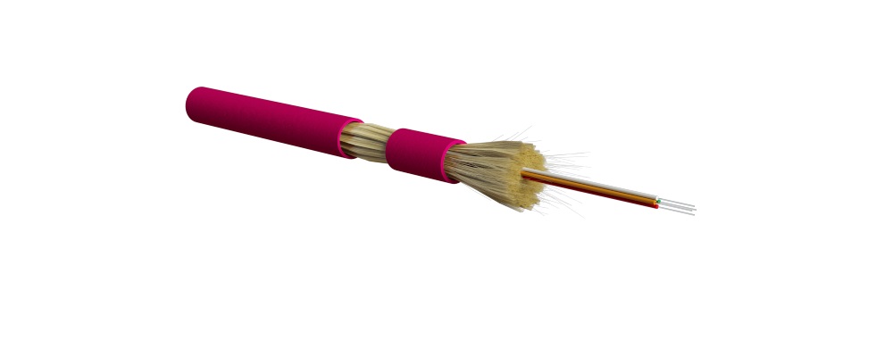 Hyperline FO-DT-IN-504-4-LSZH-MG Кабель волоконно-оптический 50/125 (OM4) многомодовый, 4 волокна, плотное буферное покрытие (tight buffer), для внутренней прокладки, LSZH, нг(А)-HF, -40°C - +70°C, маджента
