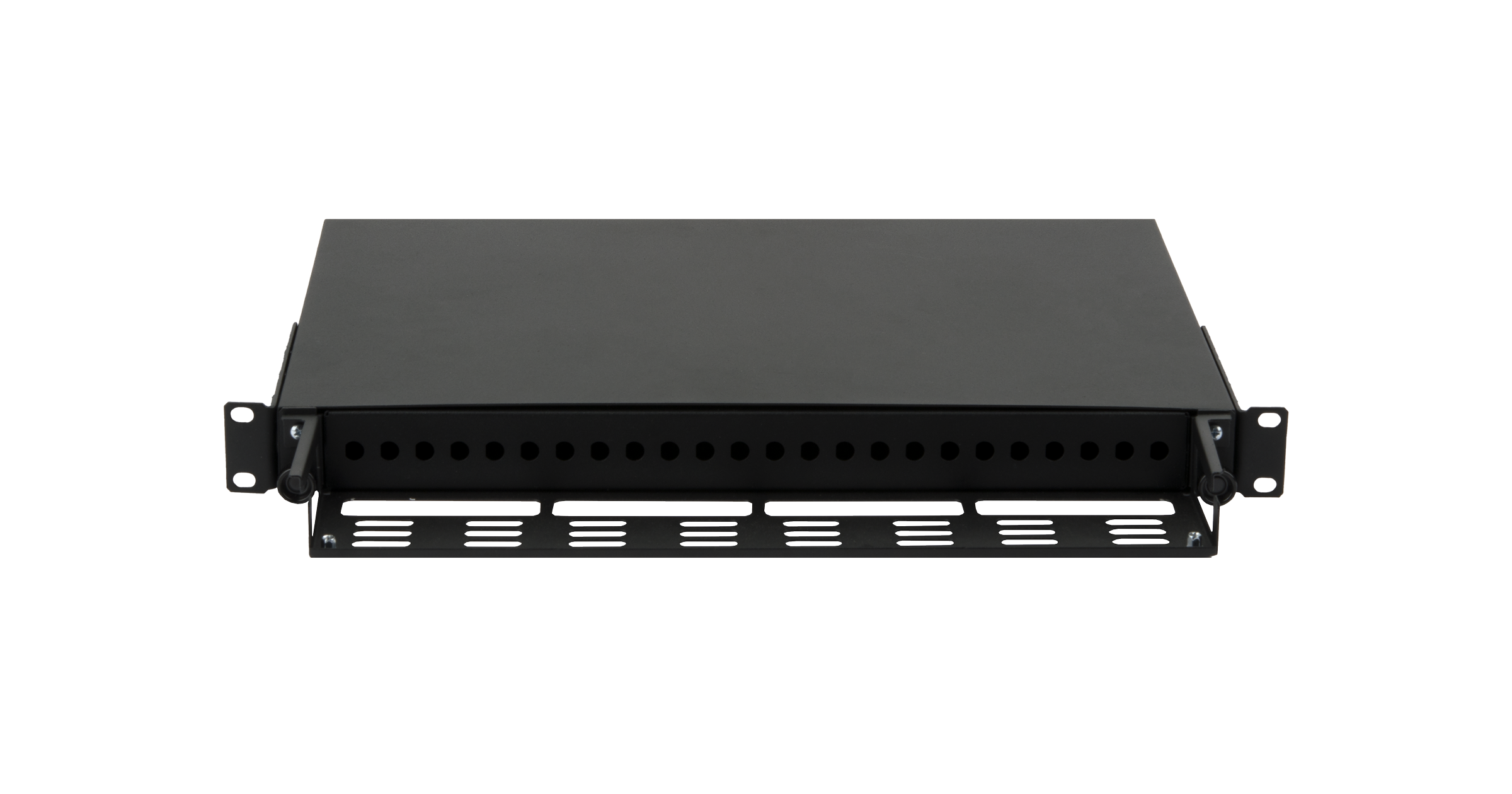 Оптический кросс NIKOMAX 19" Premium Line, 1U, до 24 FC порта или 24 ST порта, выдвижной, со съёмной полкой, черный — фото