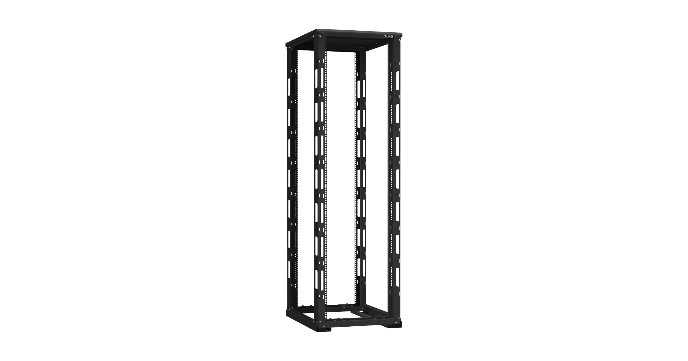 Монтажная стойка NIKOMAX двухрамная с разборной рамой 19", 42U, Ш600xВ1995xГ800мм, с крышей, в разобранном виде, черный — фото