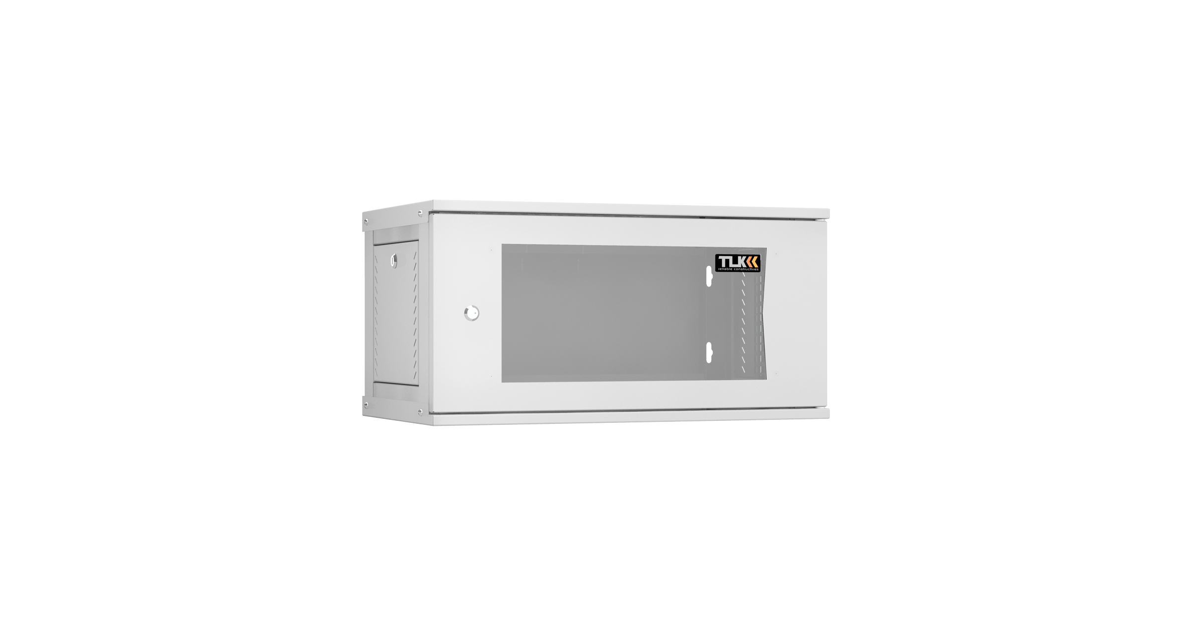 Настенный разборный шкаф NIKOMAX Essential Line 19", 6U, стеклянная дверь, Ш600хВ303хГ350мм, 1 пара монтажных направляющих, серый — фото