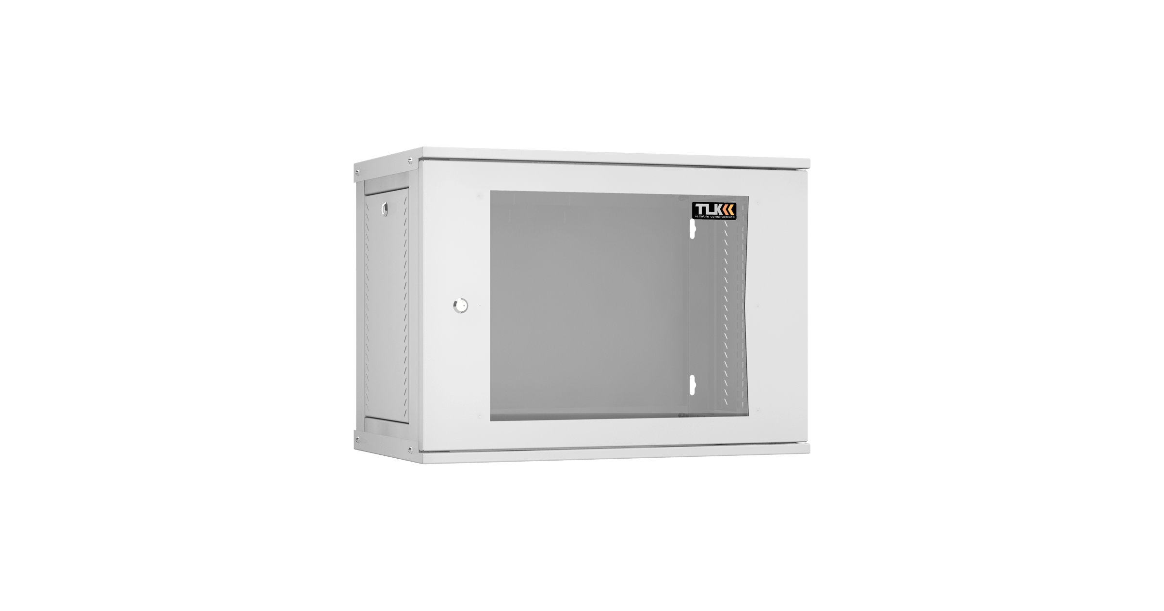 Настенный разборный шкаф NIKOMAX Essential Line 19", 9U, стеклянная дверь, Ш600хВ436хГ350мм, 1 пара монтажных направляющих, серый — фото