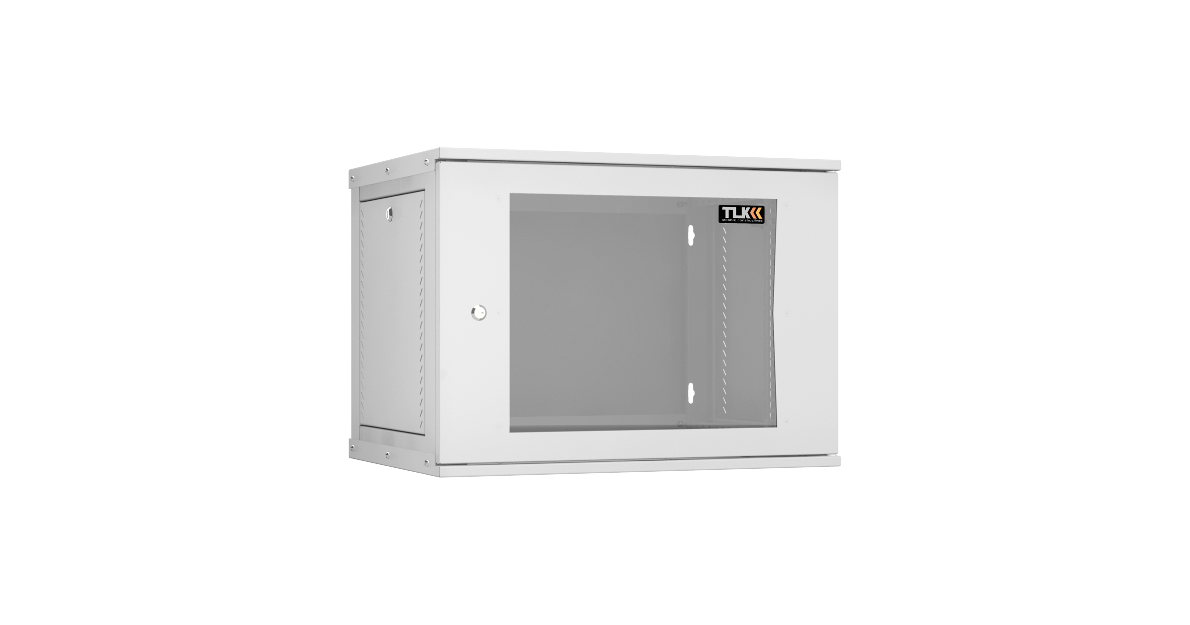 Настенный разборный шкаф NIKOMAX Essential Line 19", 9U, стеклянная дверь, Ш600хВ436хГ450мм, 1 пара монтажных направляющих, серый — фото