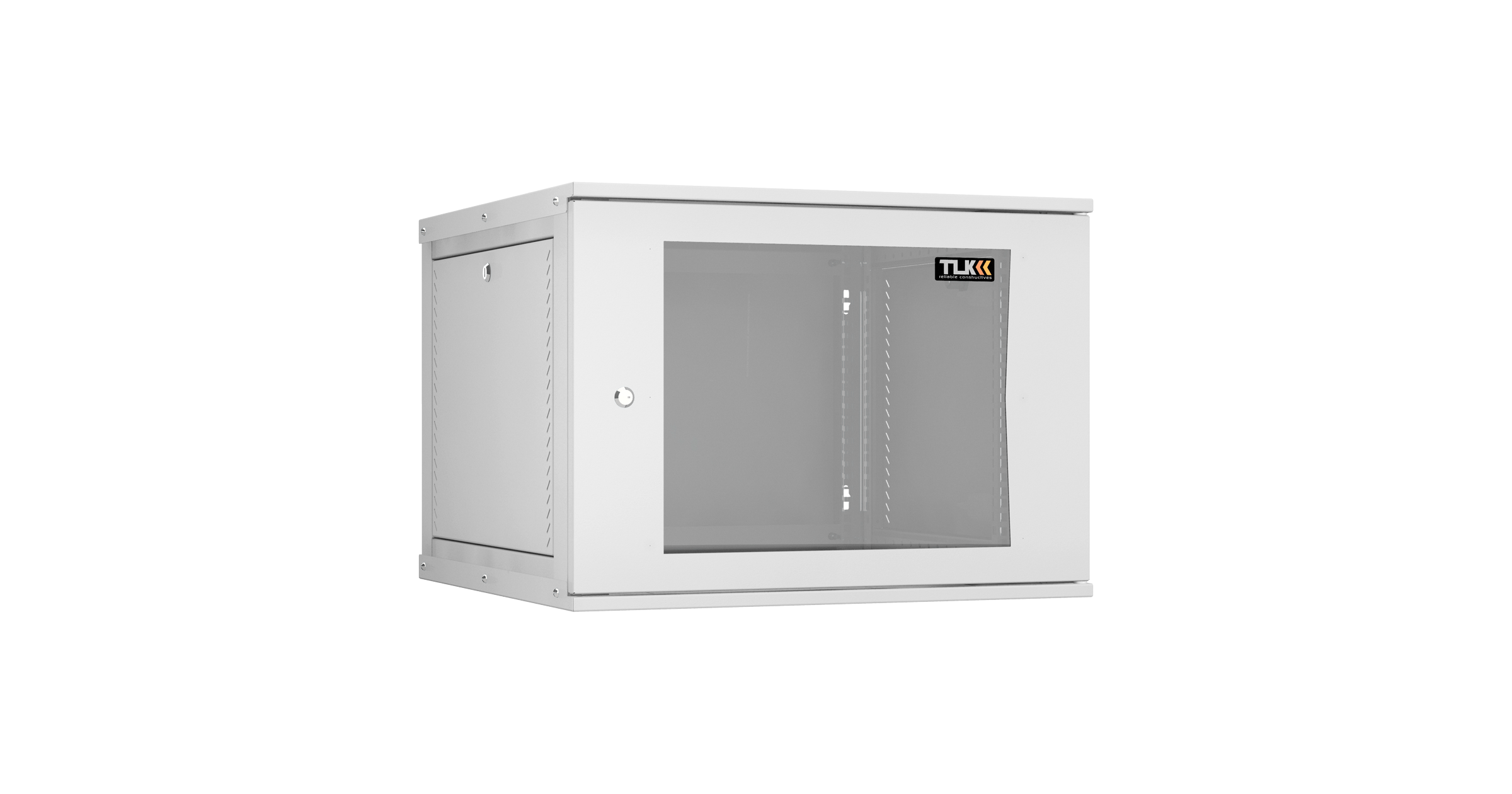 Настенный разборный шкаф NIKOMAX Essential Line 19", 9U, стеклянная дверь, Ш600хВ436хГ600мм, 2 пары монтажных направляющих, серый — фото