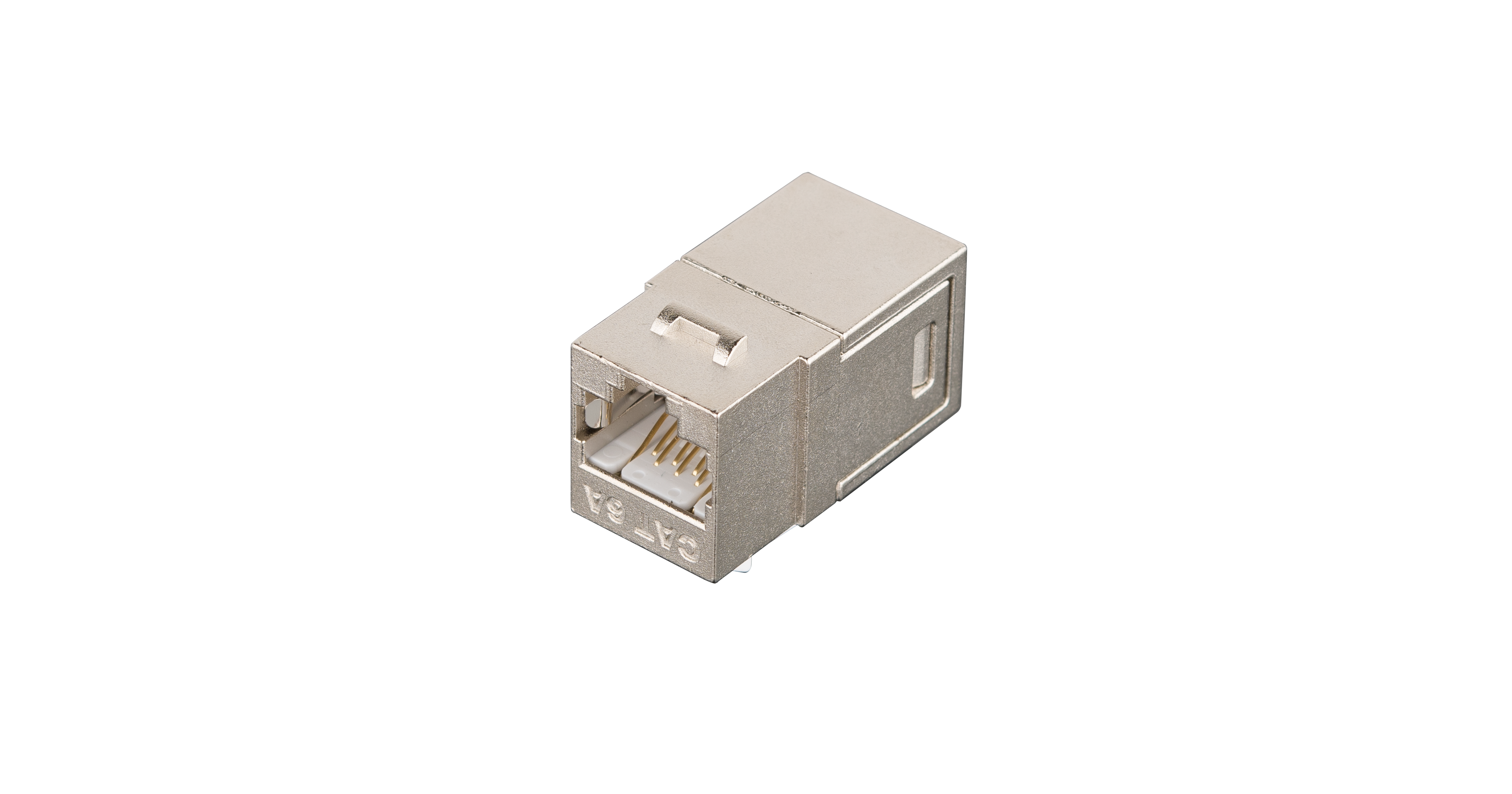 Соединитель NIKOMAX типа Keystone, Кат.6а (Класс Ea), 500МГц, RJ45-RJ45 (8P8C), полный экран, металлик - гарантия: 5 лет расширенная / 25 лет системная